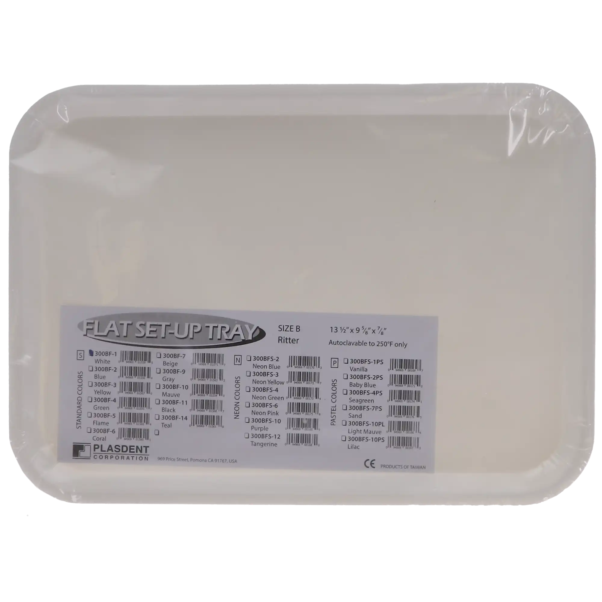 Plasdent Set-Up Flat Tray, Size B (Ritter), White, Plastic, 13-1/2" x 9-5/8" x 7/8", 1/Pk, 300BF-1 thumbnail 5