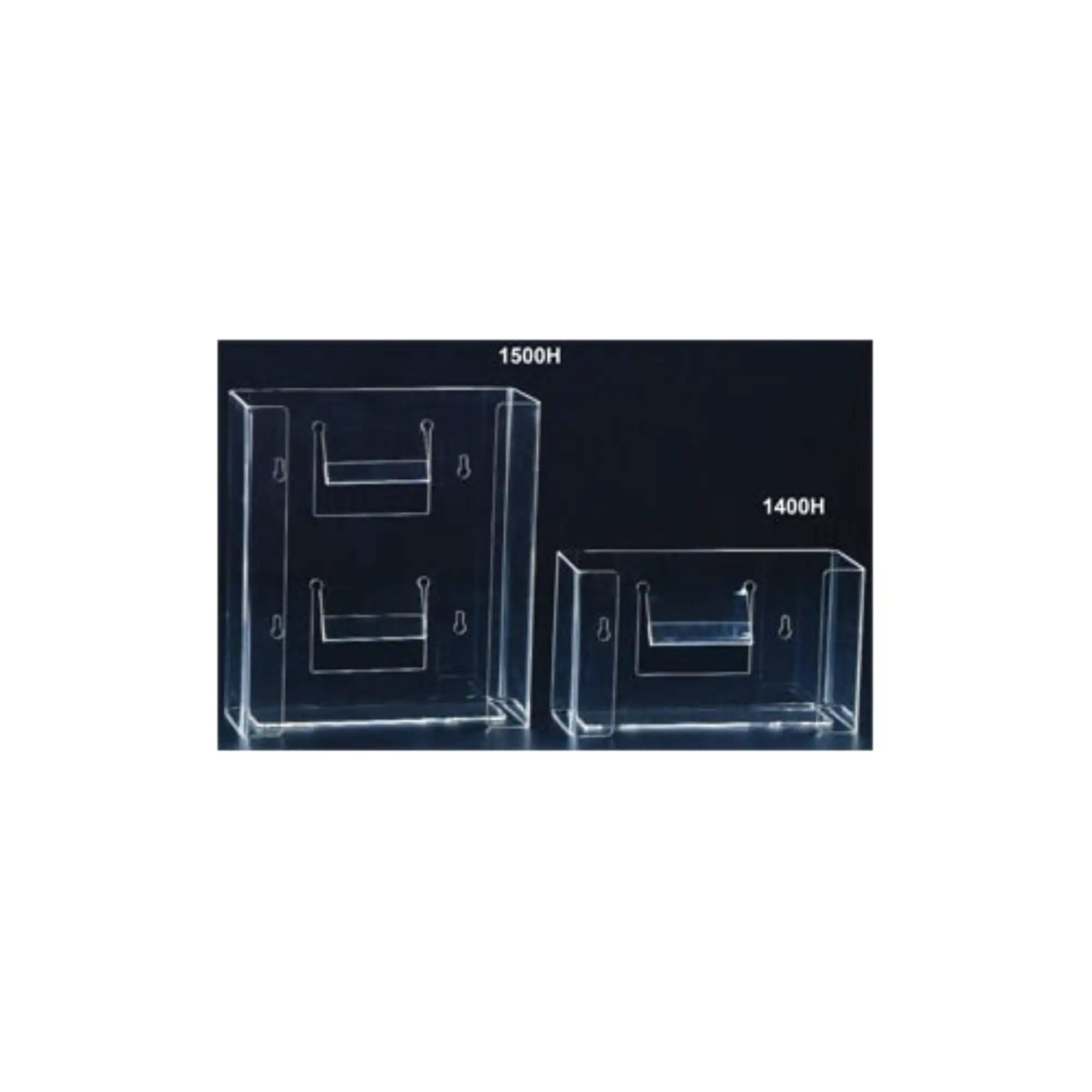 Plasdent Clear Acrylic Double Horizontal Glove Box Dispenser, 10"W x 11-3/8"H x 3-7/8"D, 1500H - Glove Dispenser Acrylic Double Horizontal - Image 1