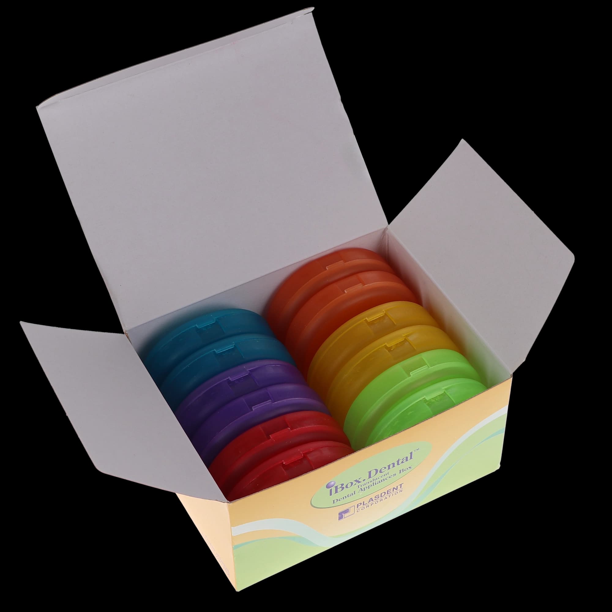 Plasdent iBox Dental Appliance Case, Extra-Slim 5/8" Deep, Hinged, Vented, Assorted Translucent Colors, 12/Box, 200-IBX-ASST thumbnail 5