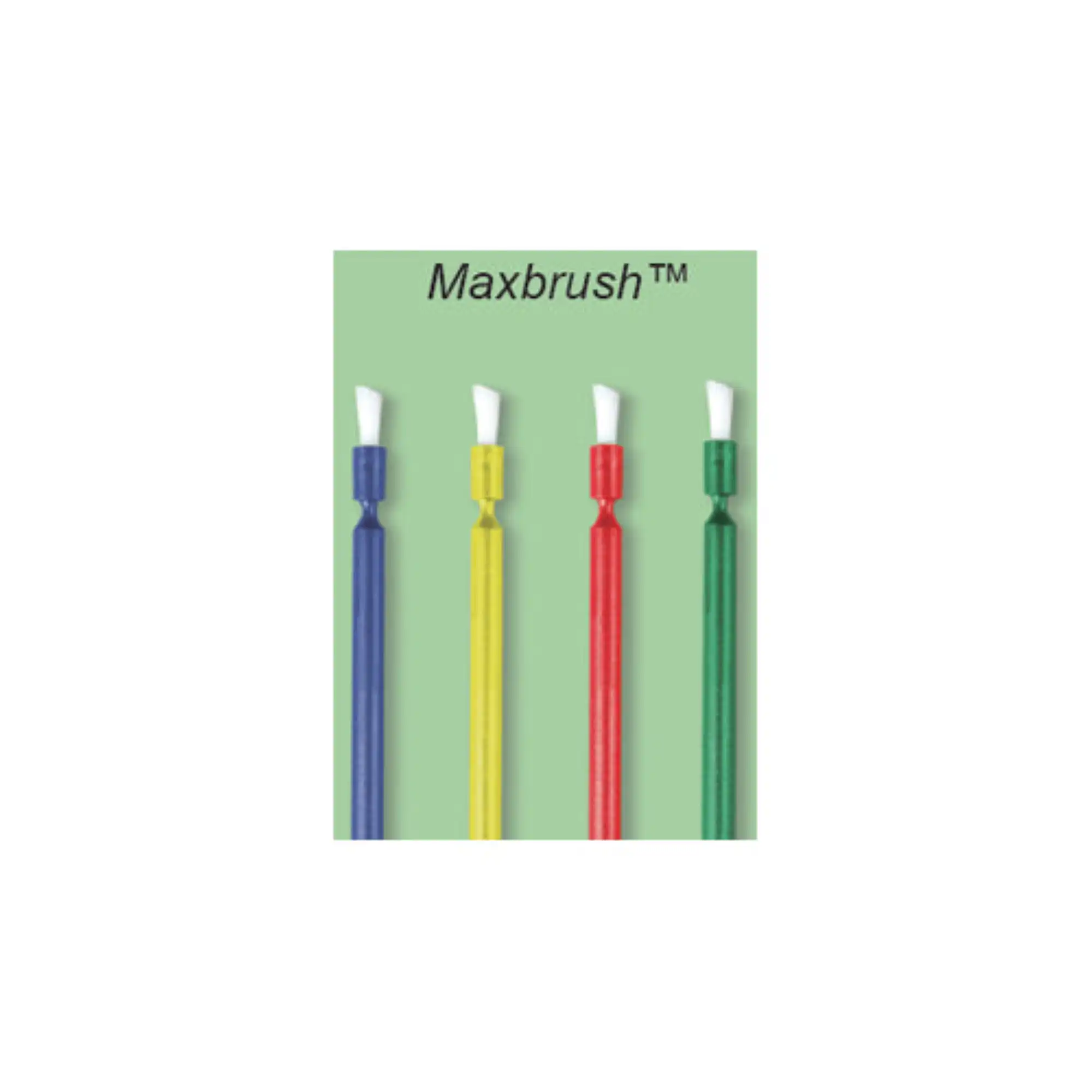 Plasdent Maxbrush All-Purpose Brush Tip Applicators, Disposable, 4" Long, Assorted Colors, 100/Pk, 8101ST-A - Maxbrush Applicators, 4", Long, Assorted, 100/Pk, 8101ST-A - Image 1