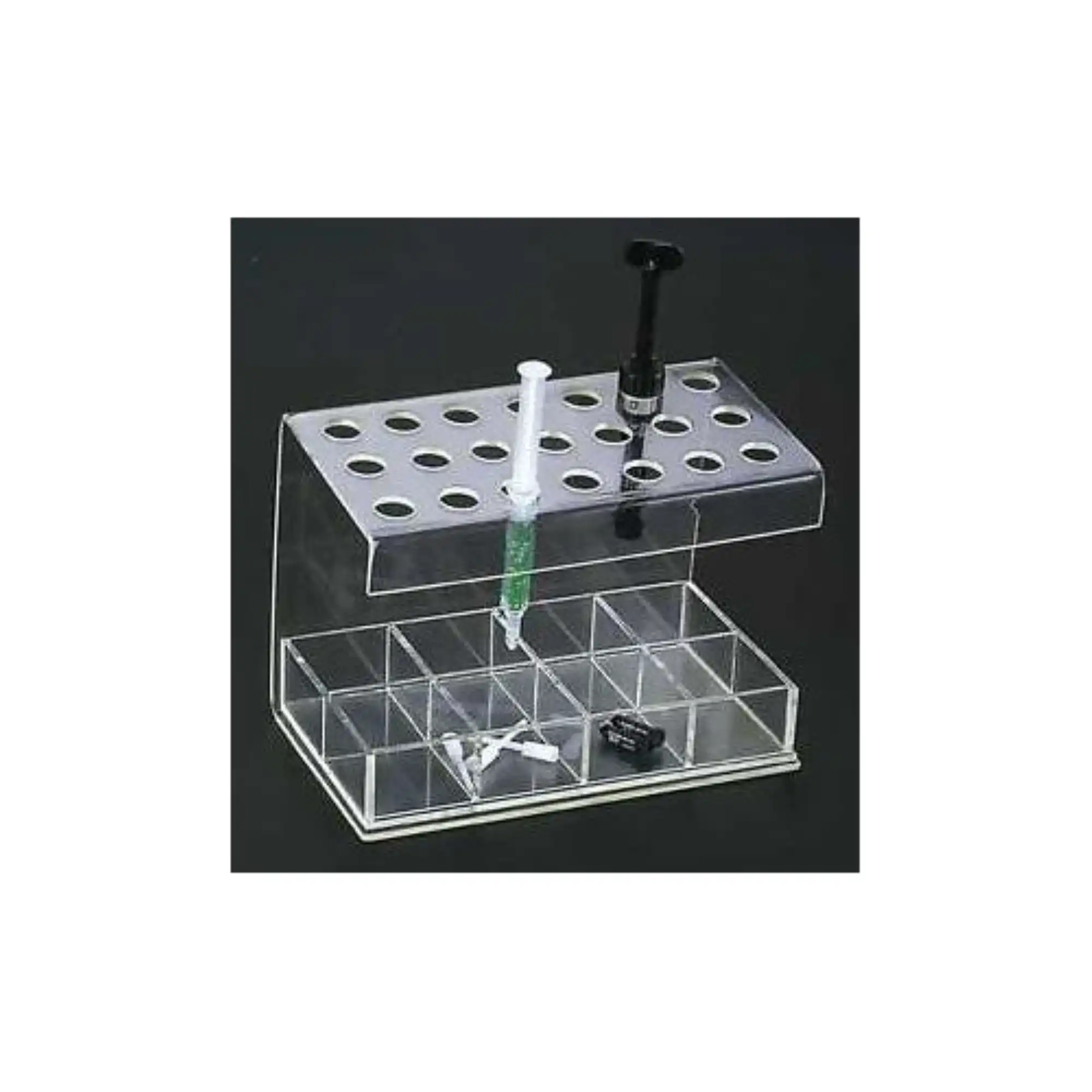 Plasdent Premium Composite Syringe Organizer, 21-Syringe Hold, Clear, 7-1/2"W x 5-1/2"H x 4-1/2"D, 1/Pk, 1402 thumbnail 2