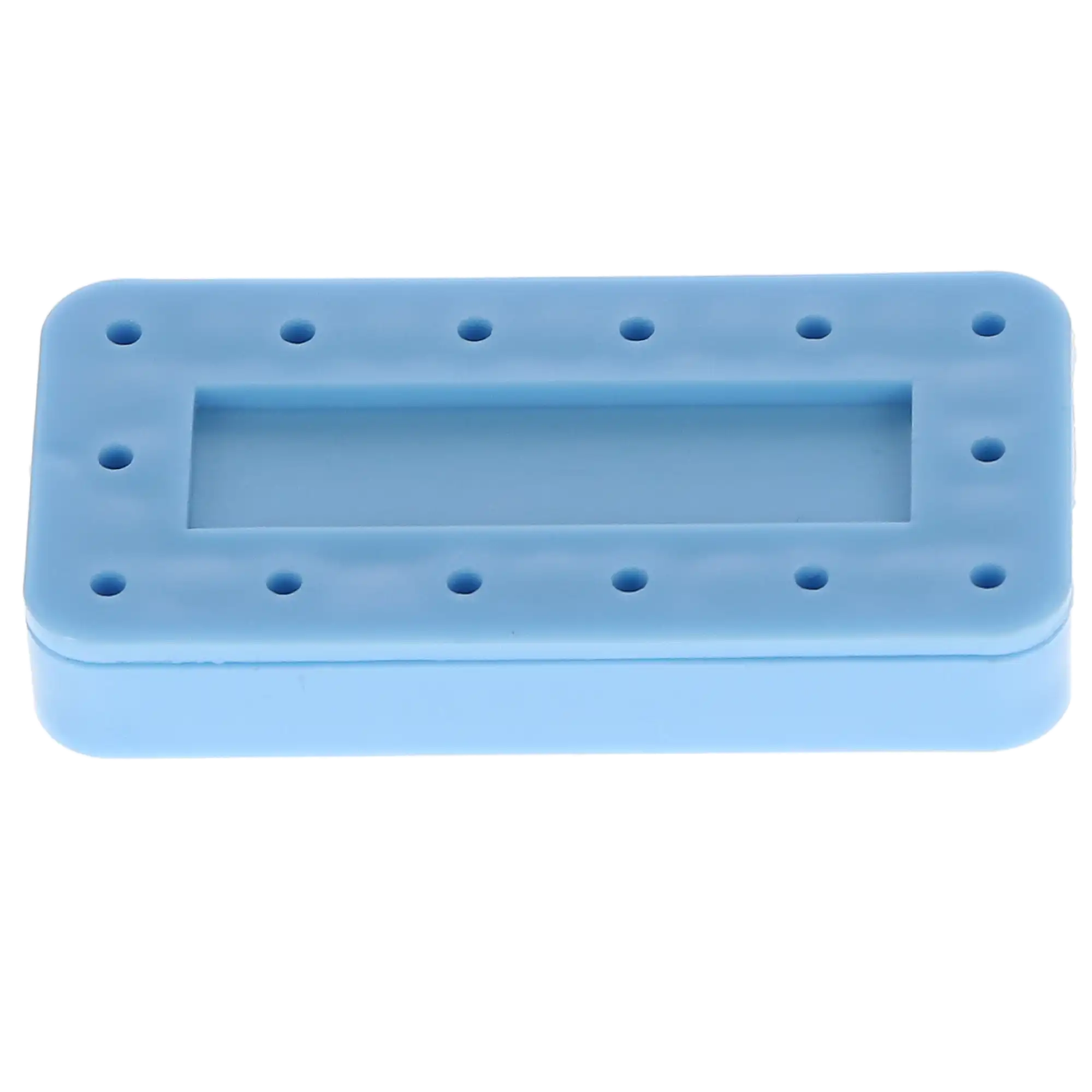 Plasdent Magnetic Bur Block, 14-Hole, Rectangular, Blue, 1/Pk, 400BR-2 thumbnail 2