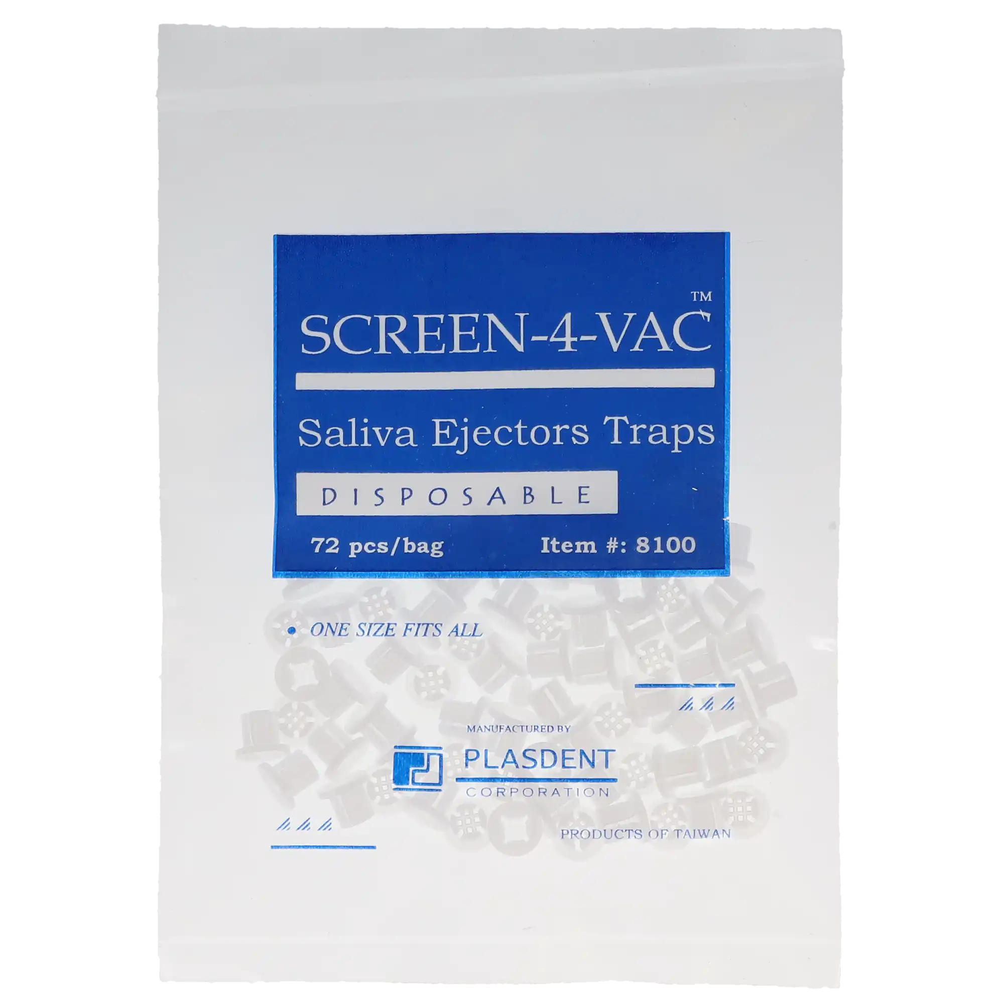 Screen-4-Vac Saliva Ejector Traps, Clear Plastic, Disposable, 72/Pkg, 8100 thumbnail 5
