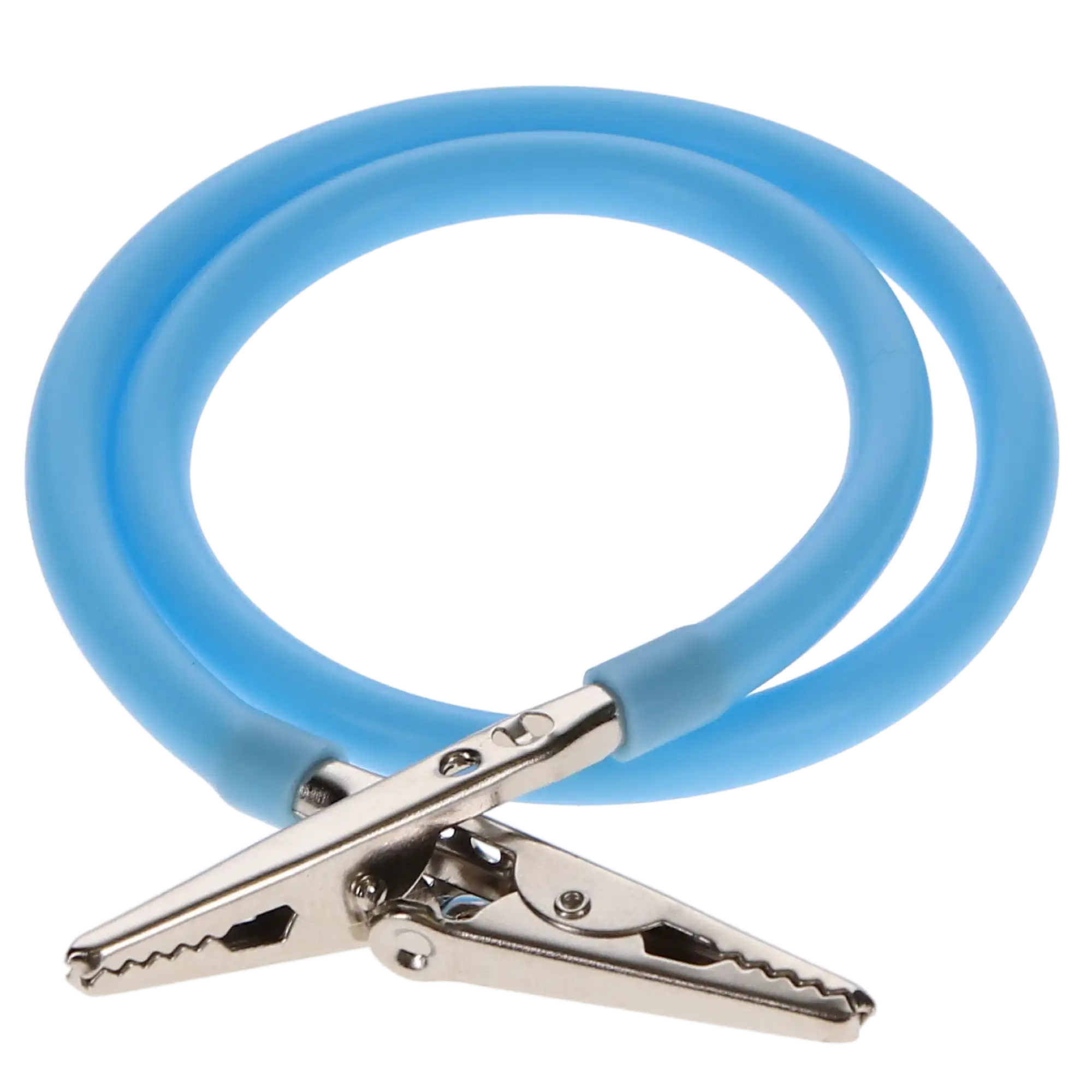 Spectrum Bib Clips, Light Blue, Silicone Tube with Metal Clips, 17.5", 1/Pk, 204BC-2 - Spectrum Bib Clips, 17.5", Light Blue, 1/Pk, 204BC-2 - Image 1