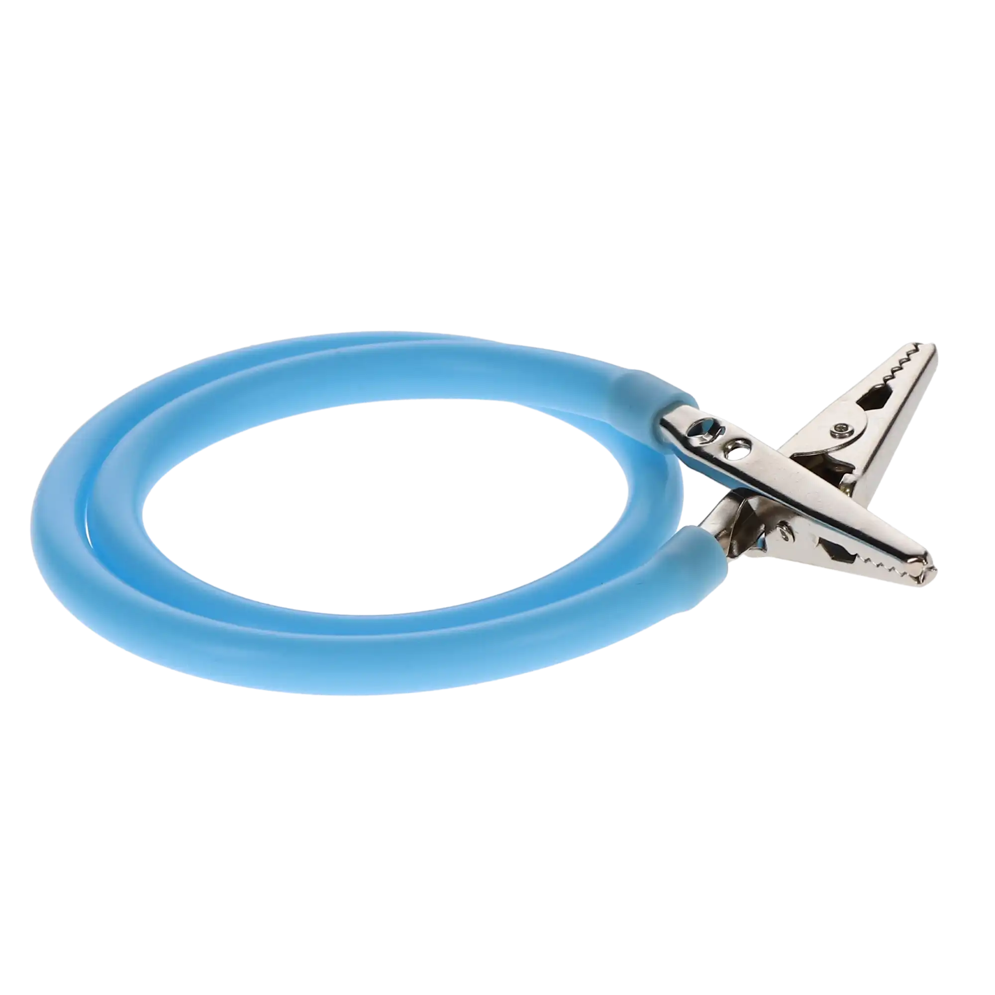 Spectrum Bib Clips, Light Blue, Silicone Tube with Metal Clips, 17.5", 1/Pk, 204BC-2 thumbnail 2