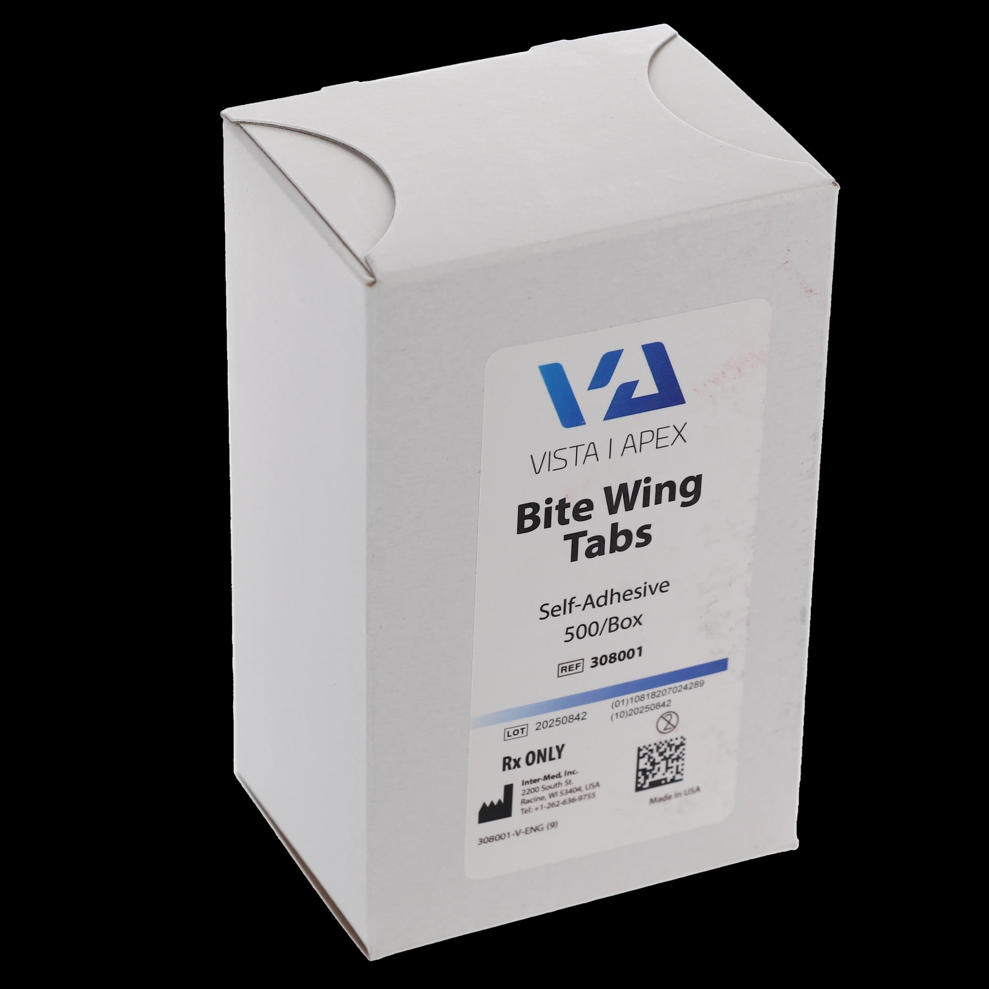 Vista Apex Bite Wing Tabs, Self-Adhesive, Pressure Sensitive, Universal, 500/Pk, 308001 thumbnail 5