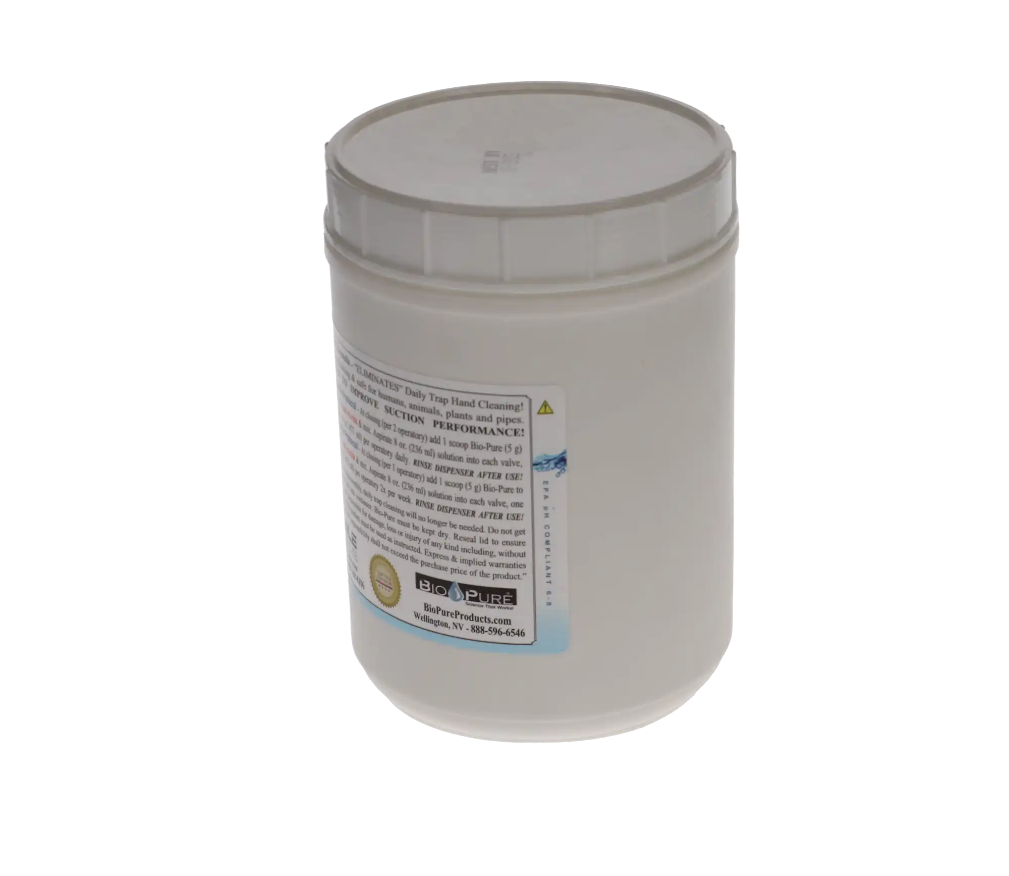 Bio-Pure eVac System Maintenance Cleaner, Powder, 48 oz Jar, 1/Pk, 2801003 thumbnail 5