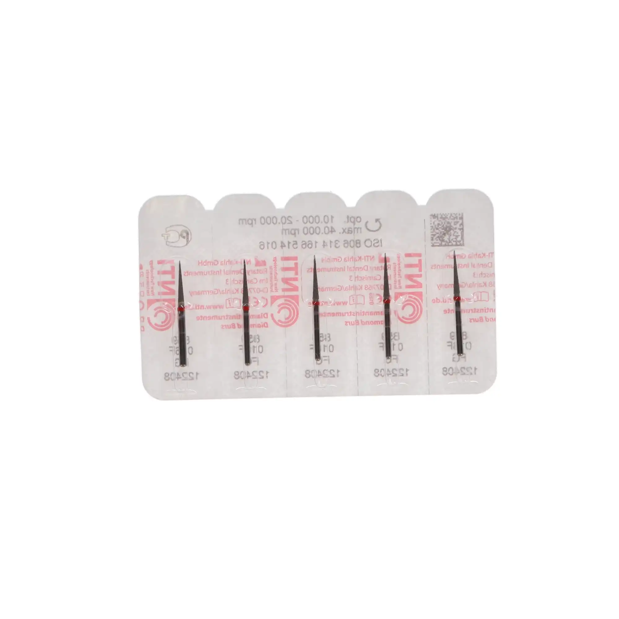 NTI Diamond Bur, FG, Needle, #F859-016, 1.6 mm, Fine, Red, 5/Pk thumbnail 5