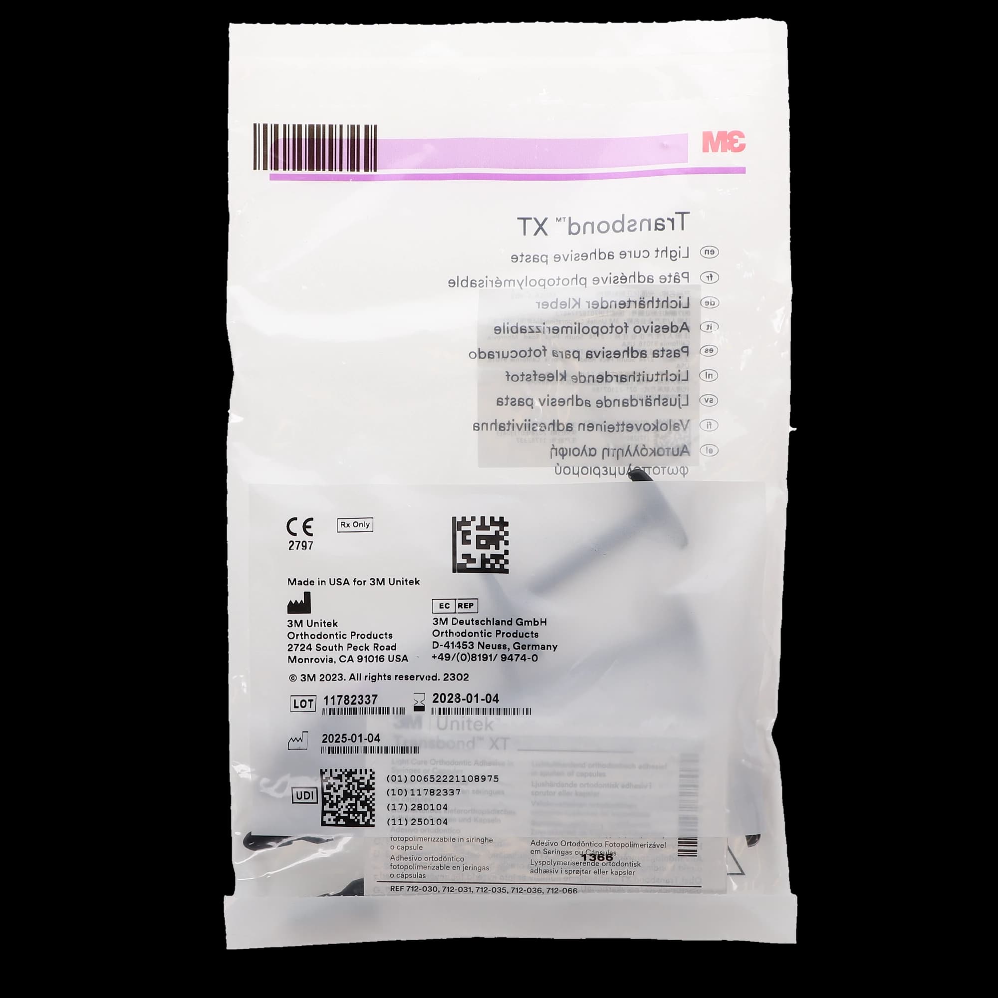 3M Transbond XT Light Cure Orthodontic Adhesive, 4 g Syringes, 4/Pk, 712-036 thumbnail 5