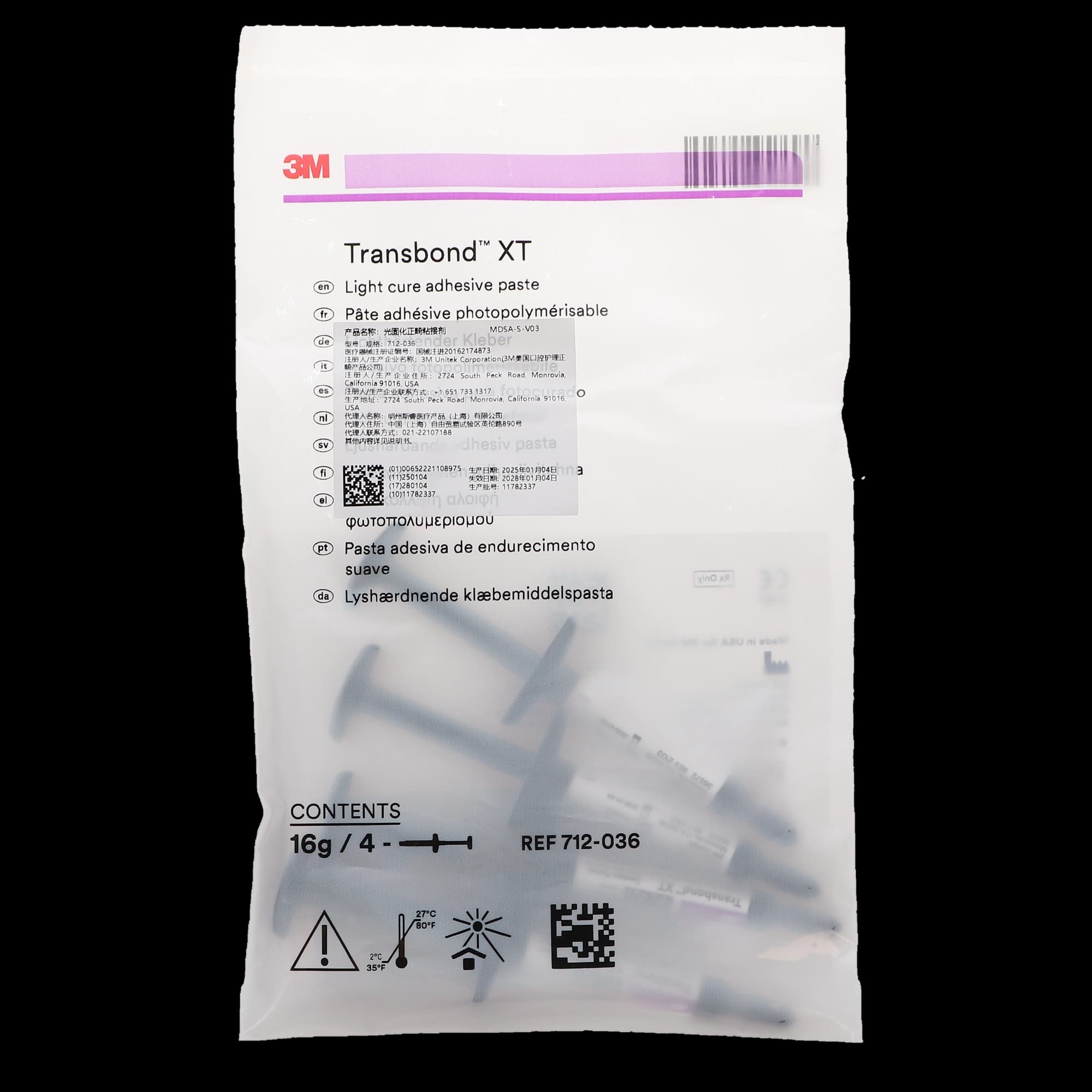3M Transbond XT Light Cure Orthodontic Adhesive, 4 g Syringes, 4/Pk, 712-036 thumbnail 6