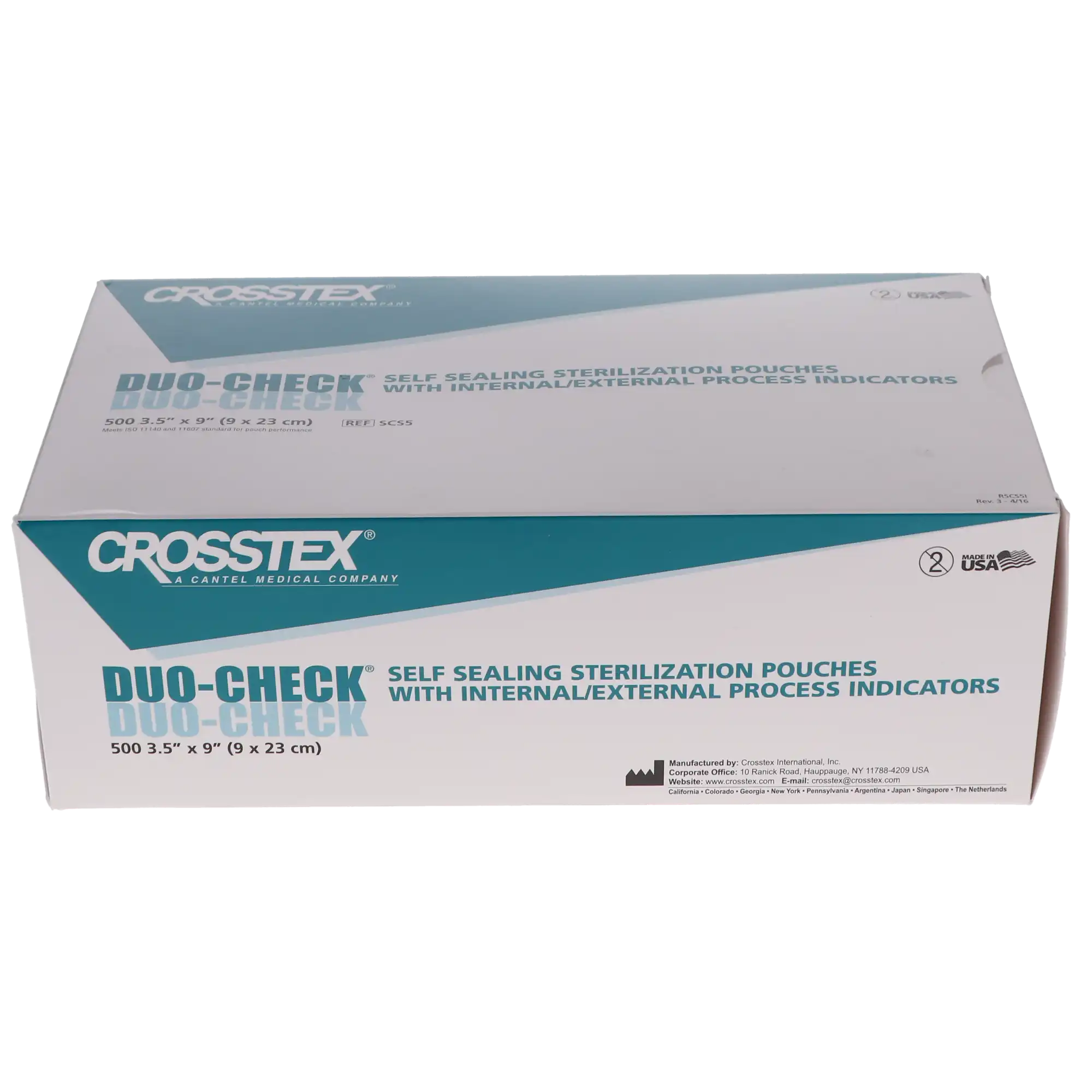 Crosstex Duo-Check Self-Seal Sterilization Pouches, 3-1/2" x 9", Blue Film, 500/Box, SCS5 thumbnail 4