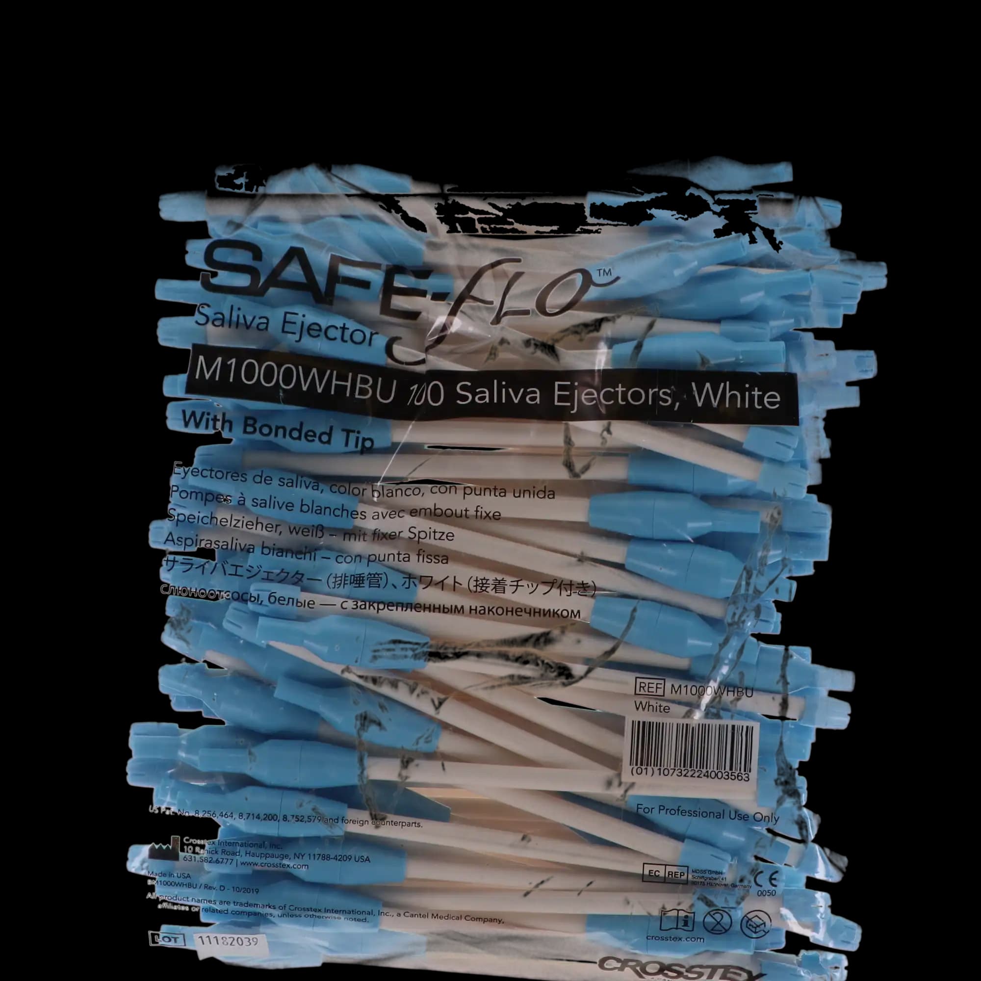 Safe-Flo Saliva Ejector, White Tube with Blue Tip, One-Way Valve, Latex-Free, 100/Bag, M1000WHBU thumbnail 5