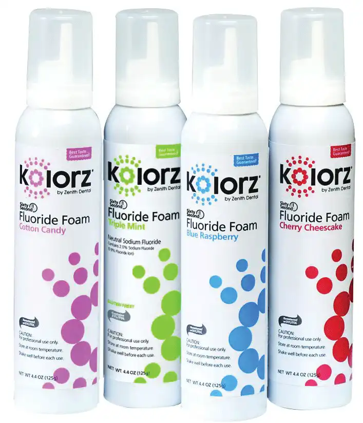 Kolorz Sixty-Second Fluoride Foam, Cotton Candy, 1.23% APF, 4.4 oz Can, 766203 thumbnail 2