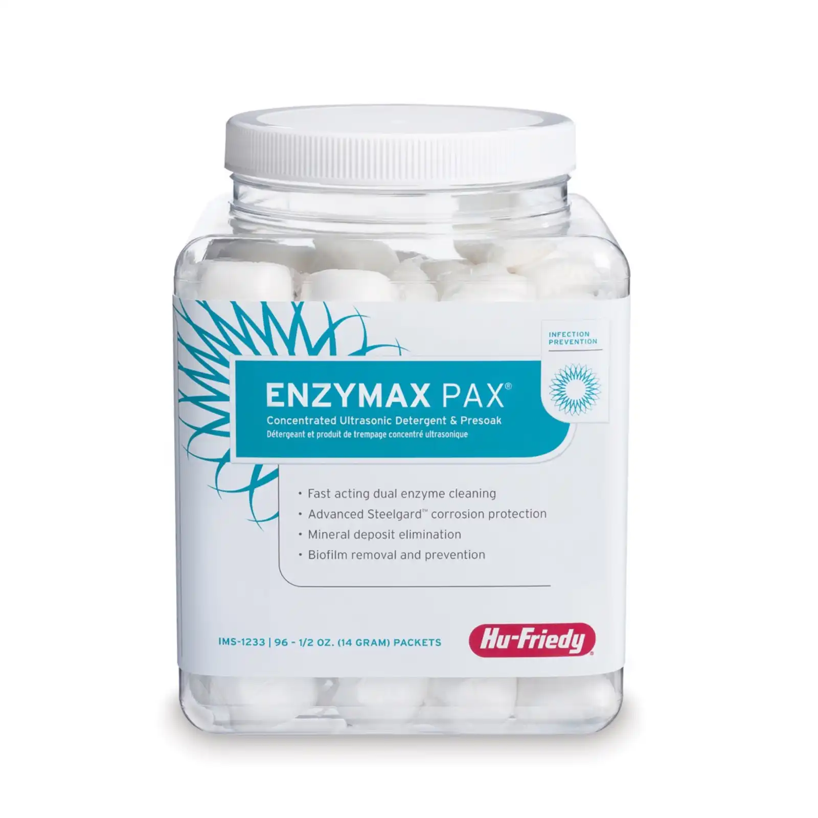 Hu-Friedy Enzymax Enzyme Detergent Powder Packets, 96/Pk, IMS-1233 - Enzymax Enzyme Detergent, Powder Packets, 96/Pk, IMS-1233 - Image 1
