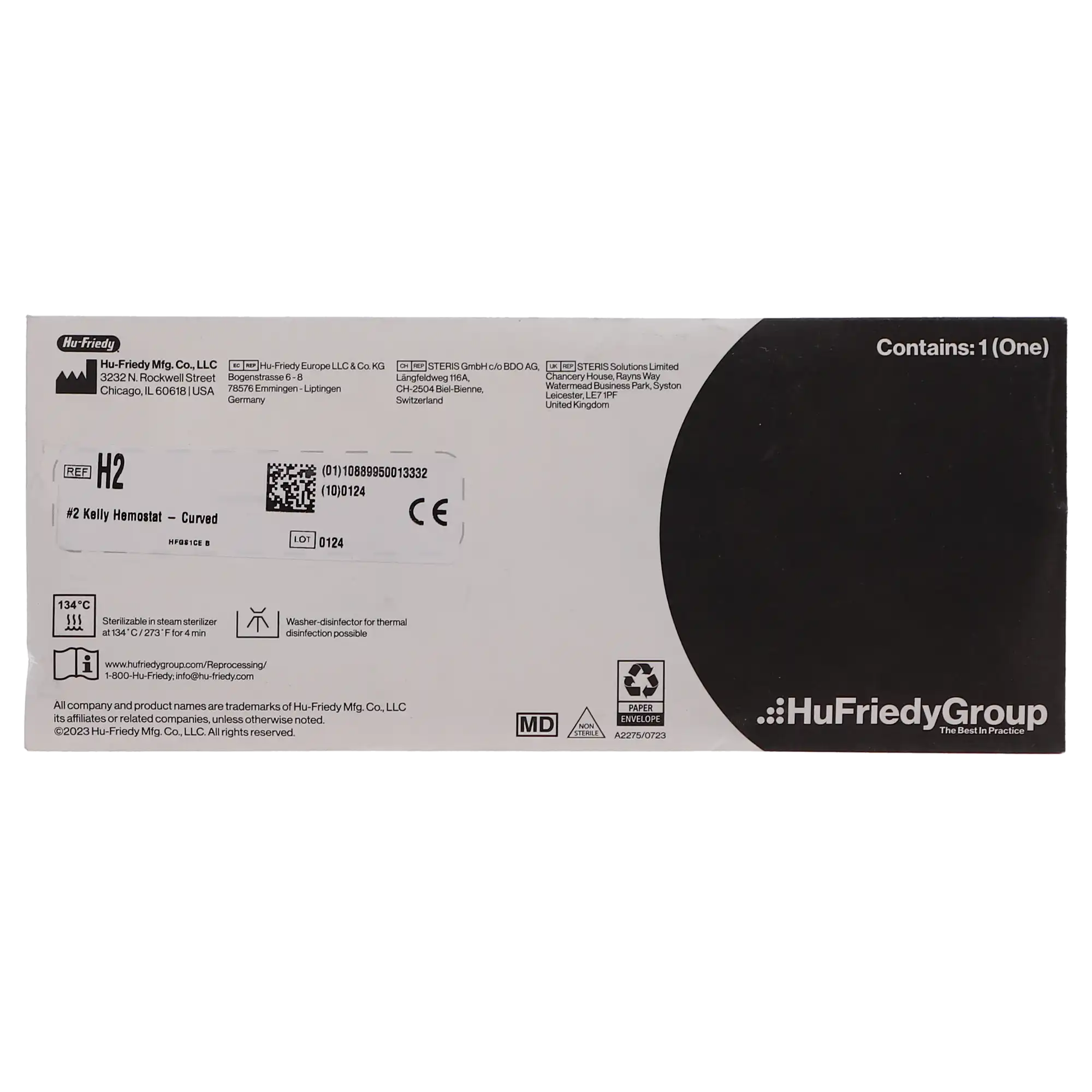 Hu-Friedy Kelly Hemostat, Curved, #2, 5-1/2", Stainless Steel, H2 thumbnail 5