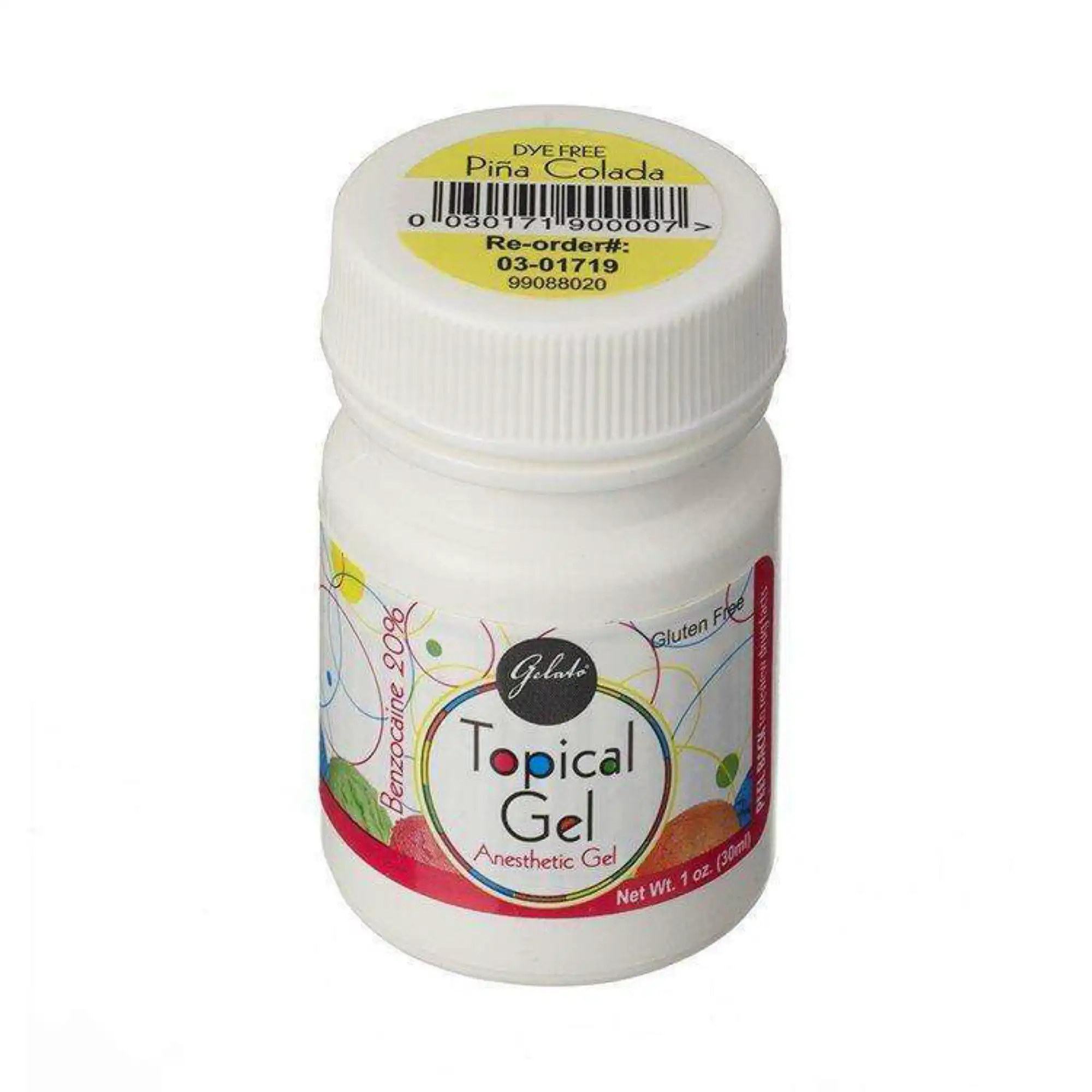 Gelato Dye-Free Topical Anesthetic Gel, 20% Benzocaine, Piña Colada, 1 oz Jar, 03-01719 thumbnail 2