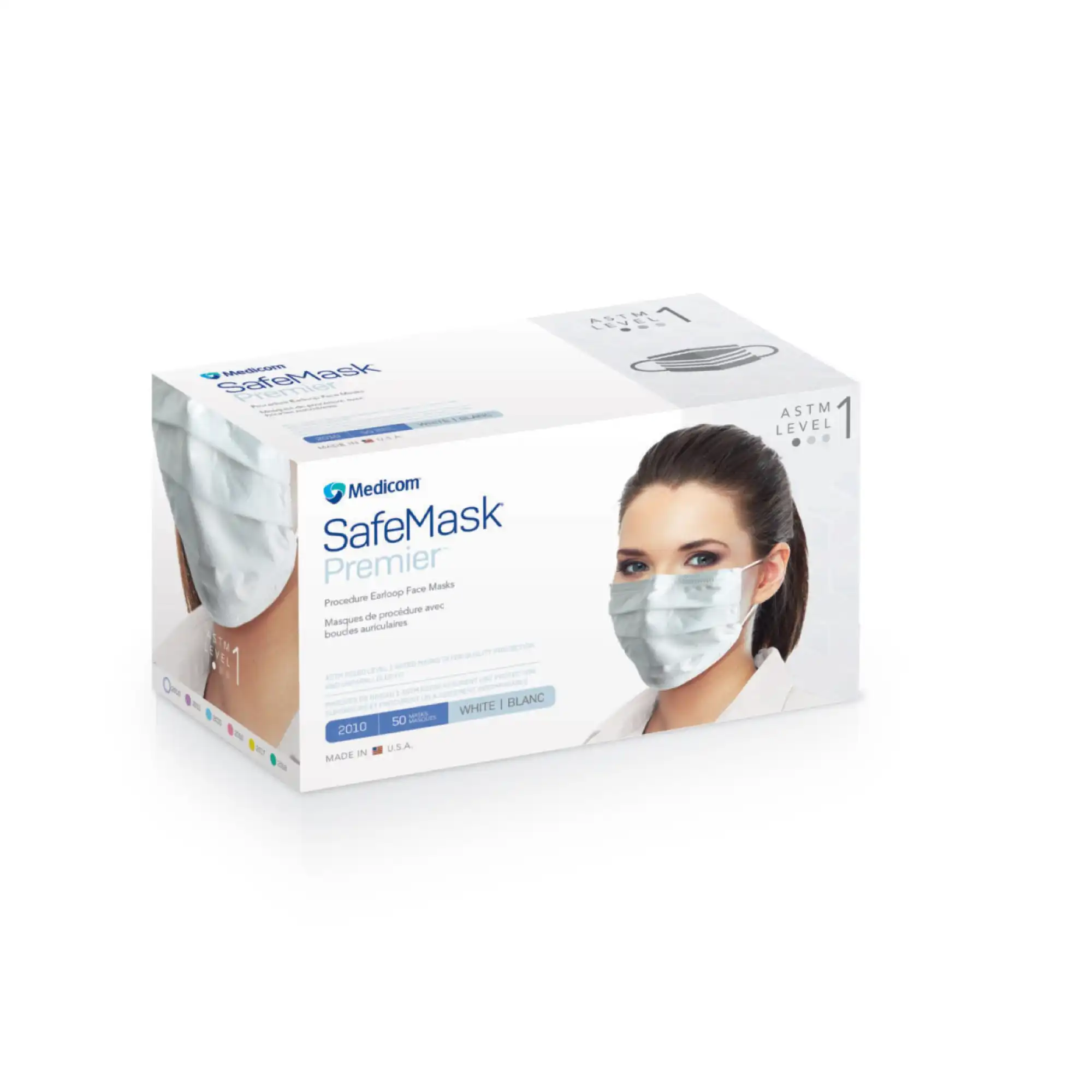 SafeMask Premier Procedure Earloop Face Mask, ASTM Level 1, White, 50/Box, 2010 thumbnail 11
