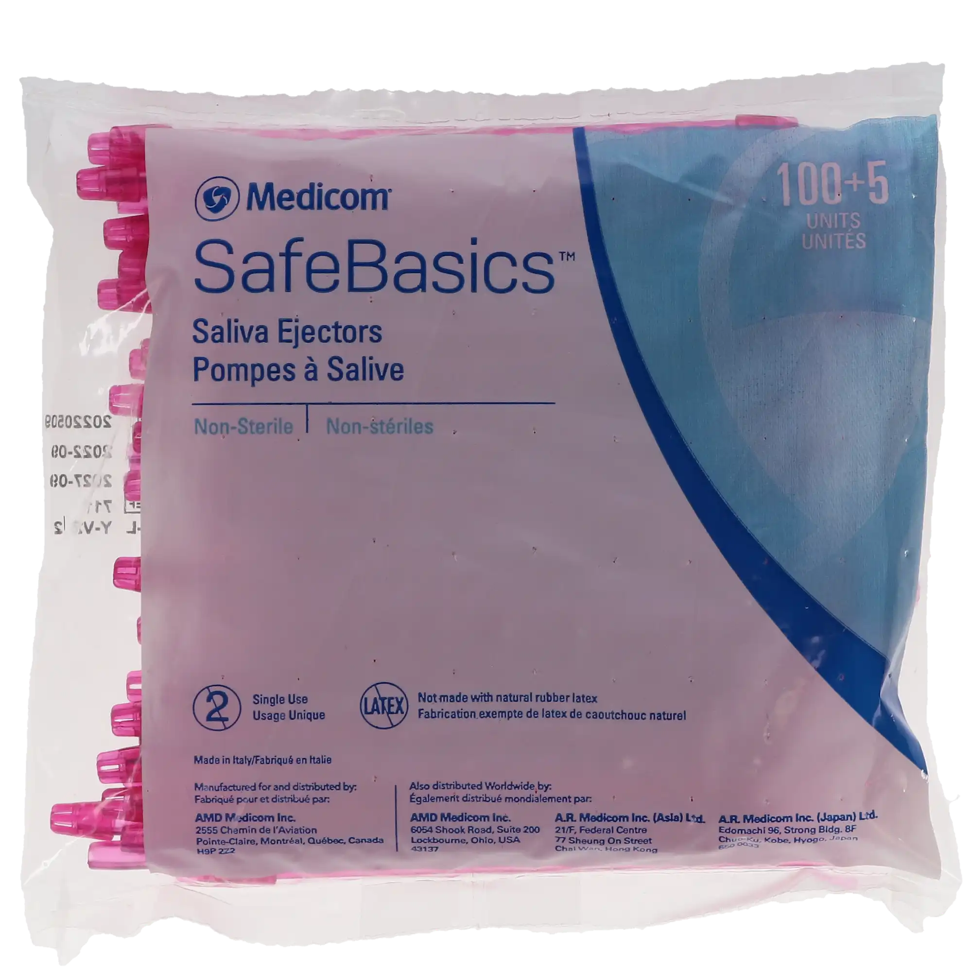 SafeBasics Flexible Saliva Ejectors, 6", Latex-Free, Clear Pink Tube with Pink Tip, 105/Pk, 711 thumbnail 8