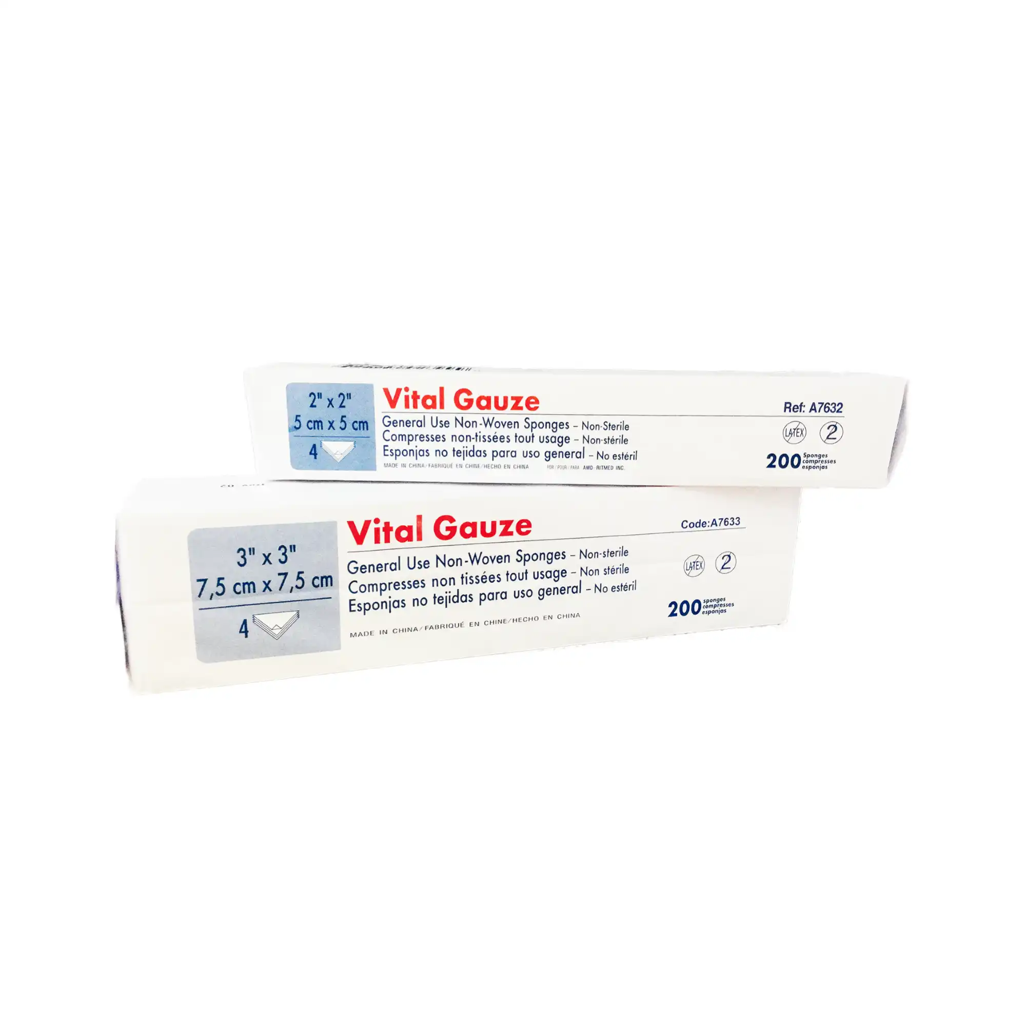 Medicom Vital Gauze 2" x 2" 4-Ply Non-Sterile Non-Woven All Purpose Sponge, Case of 8000, A7632 thumbnail 2