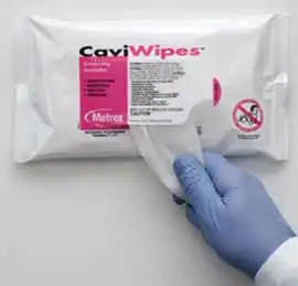 CaviWipes Disinfectant Towelettes, Flat Pack, 7" x 9", 45 Wipes/Pack, Metrex thumbnail 3