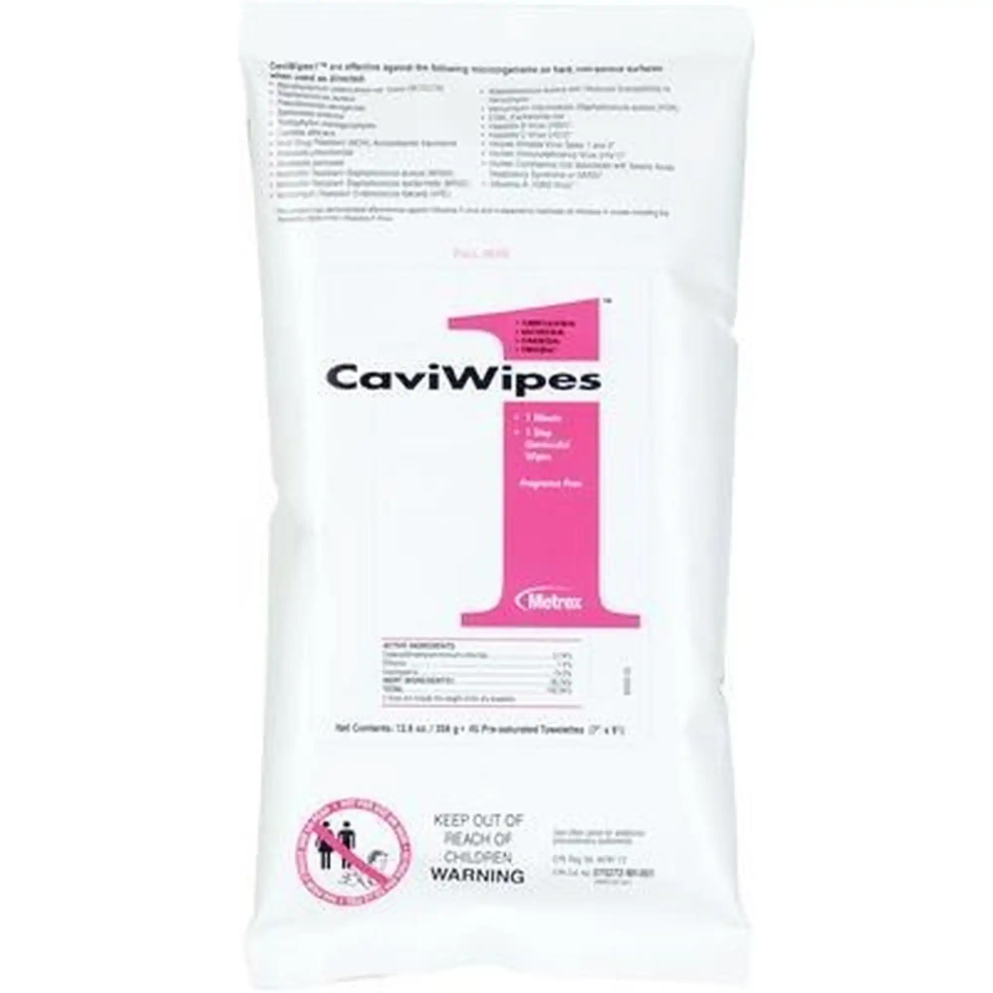CaviWipes1 Disinfecting Towelettes, Flat Pack, 7" x 9", 45/Pk, Metrex thumbnail 4