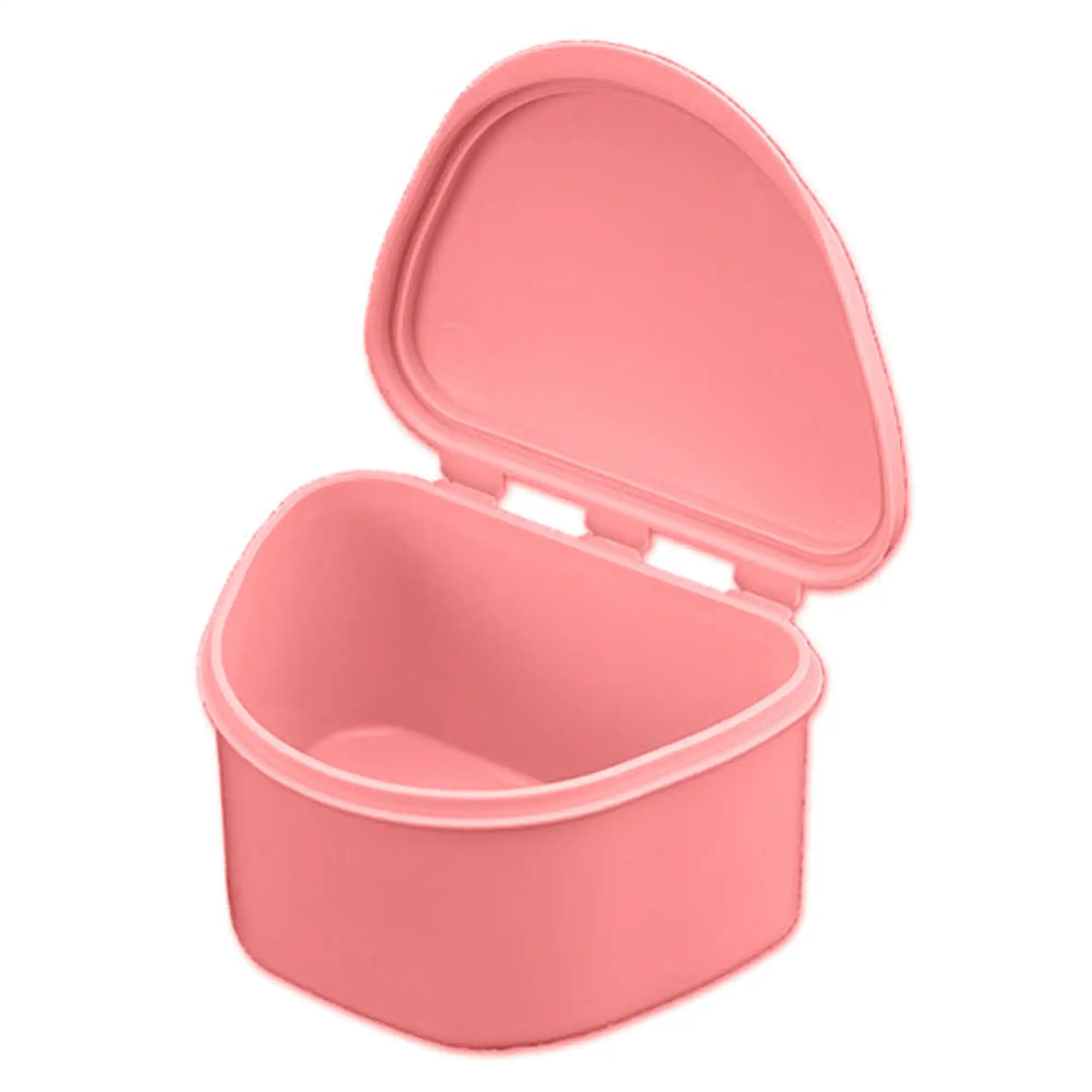 Plasdent Denture Box, Light Pink, Plastic with Hinged Lid, 4"W x 3"L, 12/Box, 200BTH-6 - Plasdent - Denture Box - Light Pink 12/Bx. Plastic with Hinged Lid, 4"W x 3"L x, 200BTH-6 - Image 1