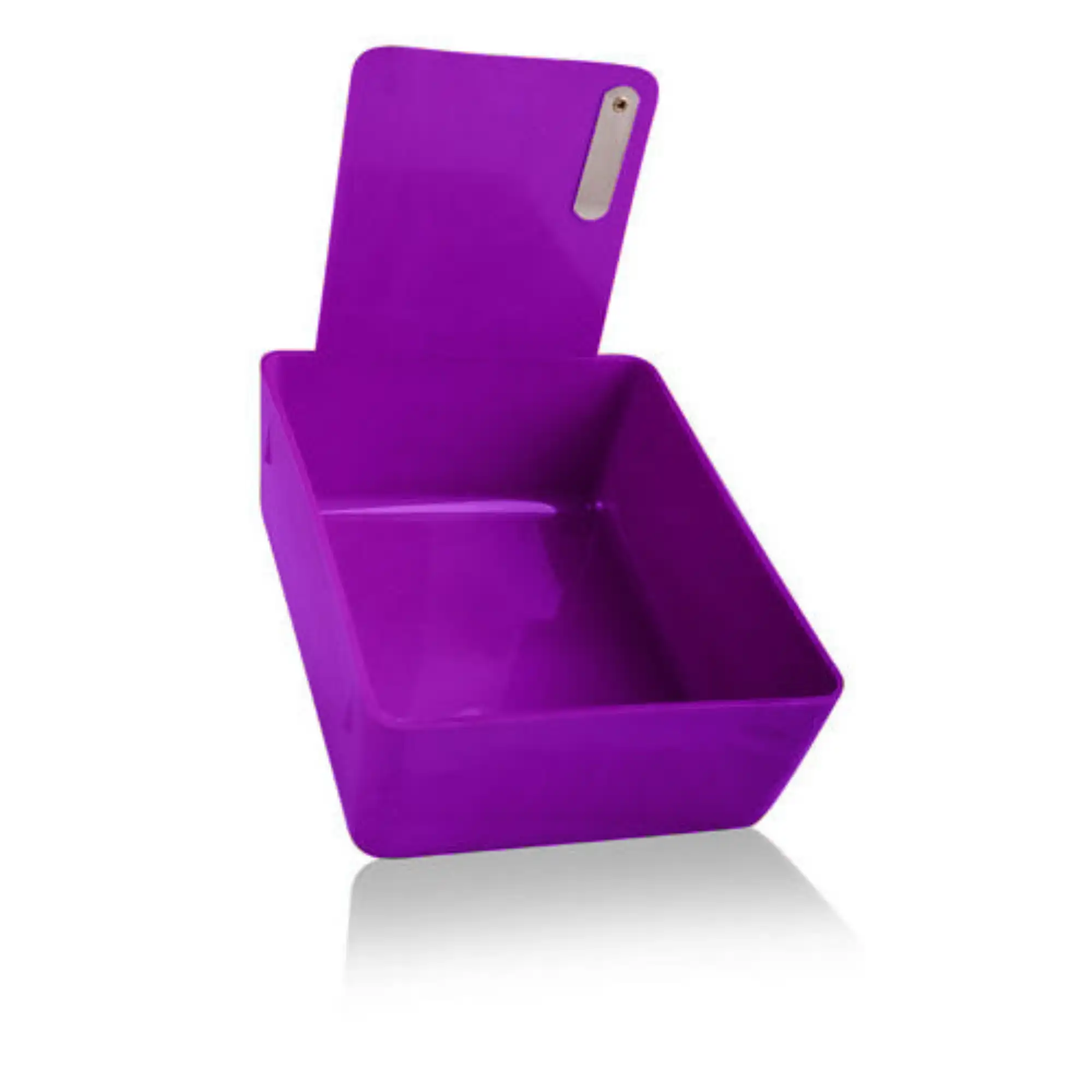 Plasdent Plastic Lab Pan with Metal Clip, Neon Purple, 7-1/16" x 5-5/8" x 2-3/8" Deep, 1/Pk, 207MLP-10N - Plastic Lab Pan with Metal Clip, Neon Purple, 1/Pk, 207MLP-10N - Image 1