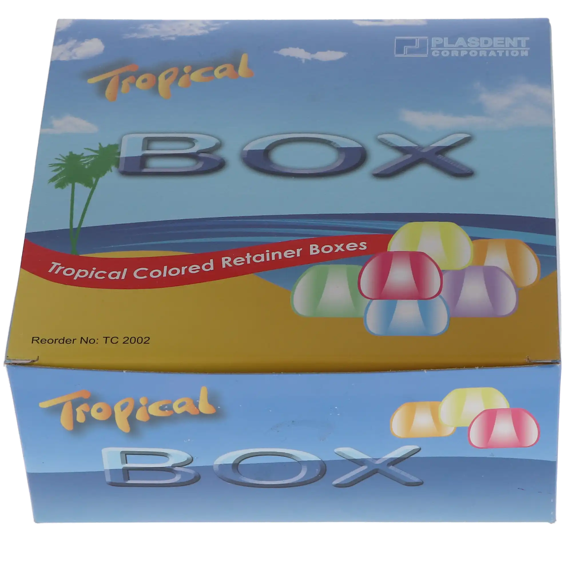 Plasdent Translucent Tropical Retainer Boxes, Snap Closure, Vented Lid, 7/8" Deep, Assorted Colors, 12/Box, TC2002-TCA thumbnail 4