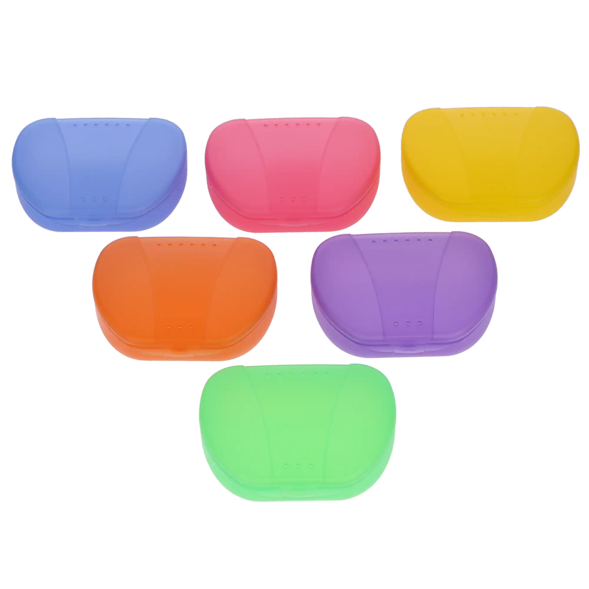 Plasdent Translucent Tropical Retainer Boxes, Snap Closure, Vented Lid, 7/8" Deep, Assorted Colors, 12/Box, TC2002-TCA thumbnail 5