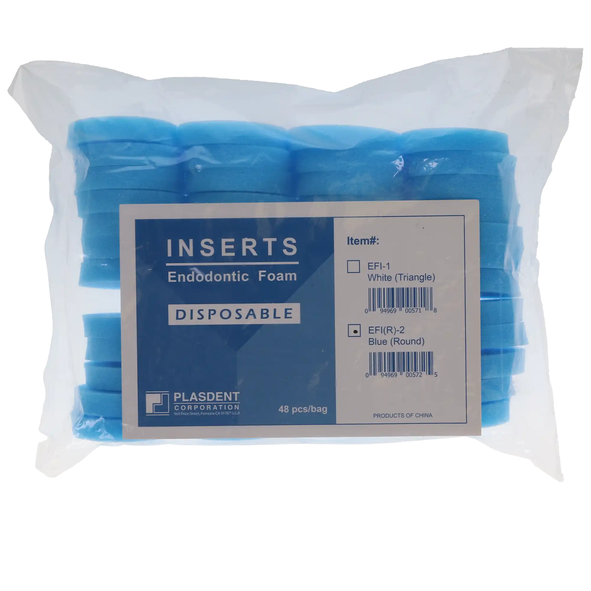 Plasdent Endo Sponge Foam Inserts, Round, Blue, 48/Pk, EFI(R)-2 thumbnail 5
