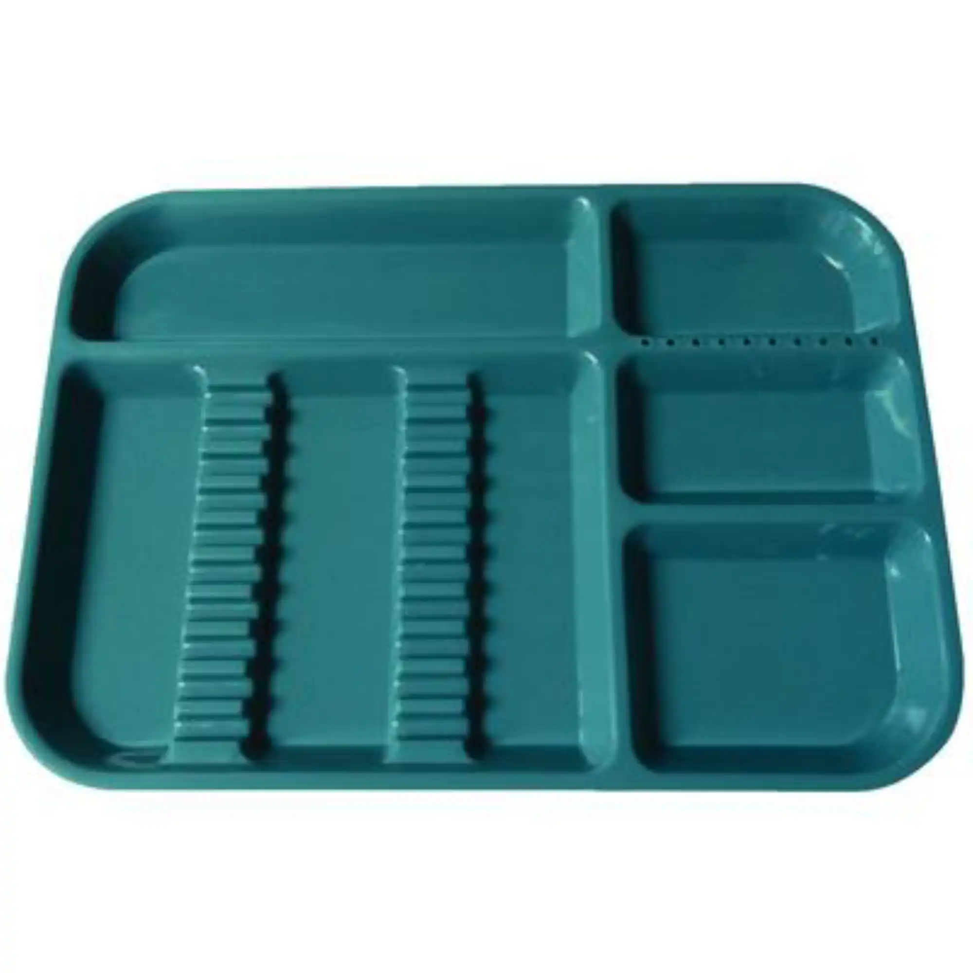 Plasdent Divided Set-Up Tray, Size B (Ritter), Teal/Aquamarine, 13-1/2" x 9-5/8" x 7/8", 1/Pk, 300BD-14 - Set-Up Trays, Size B, Divided - Aquamarine - Image 1