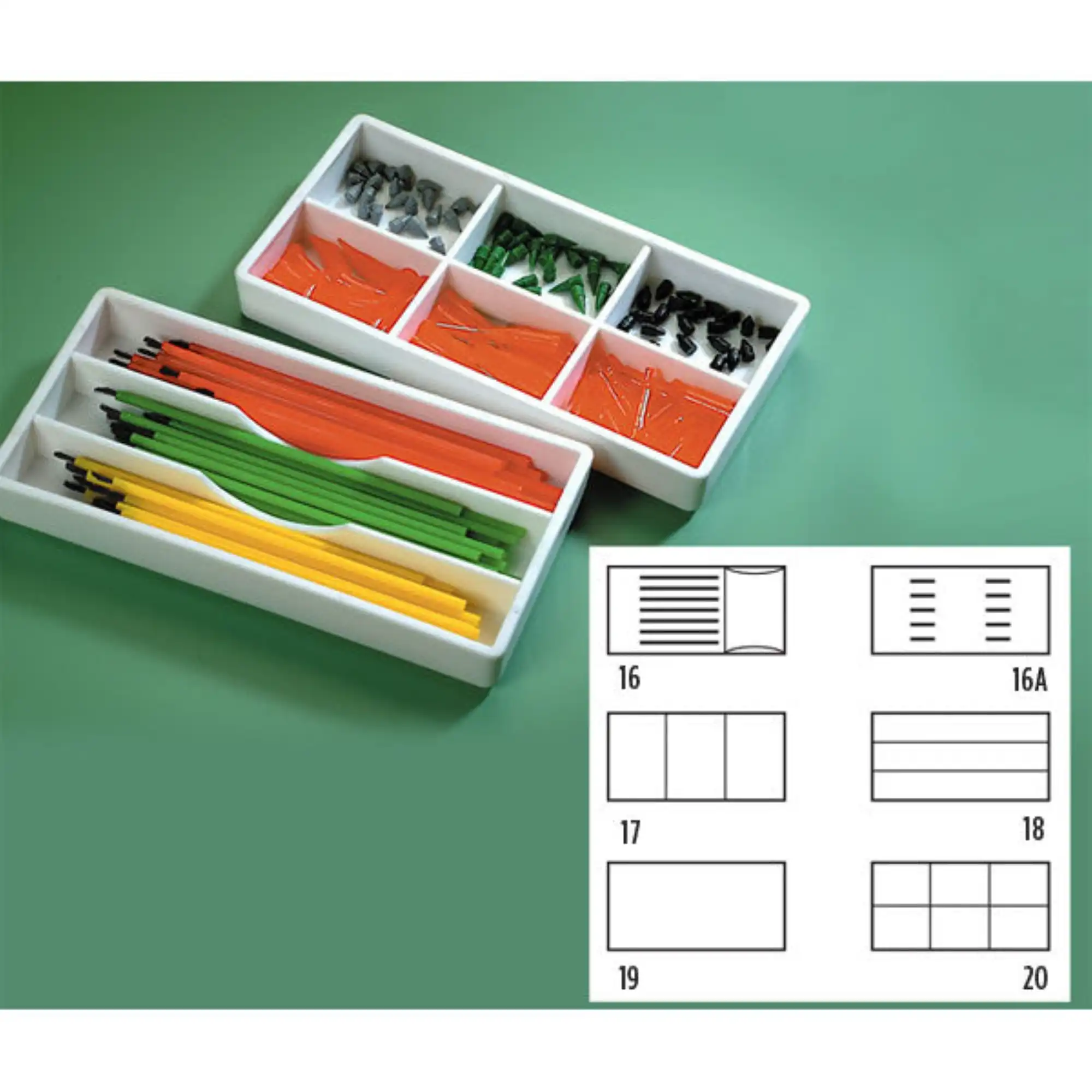 Plasdent White Cabinet Organizer #20, 8"L x 4"W x 1"H, Steam and Chemical Sterilizable, 300CR20-1 - Plasdent - WHITE Cabinet Organizer #20, 8"L x 4"W x 1"H. Steam and Chemical, 300CR20-1 - Image 1