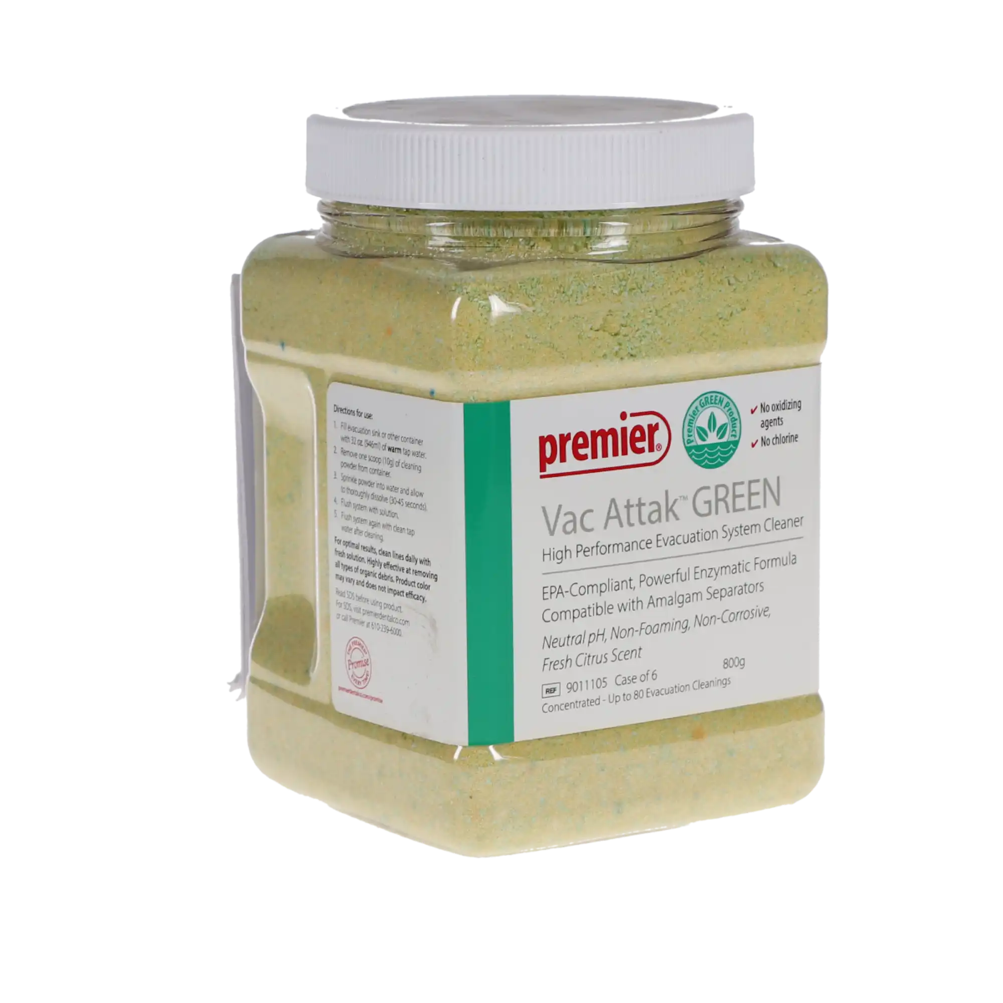 Vac Attak™ GREEN High-Performance Evacuation System Cleaner, Powder, 800 g Jar, Citrus, 9011105 thumbnail 4