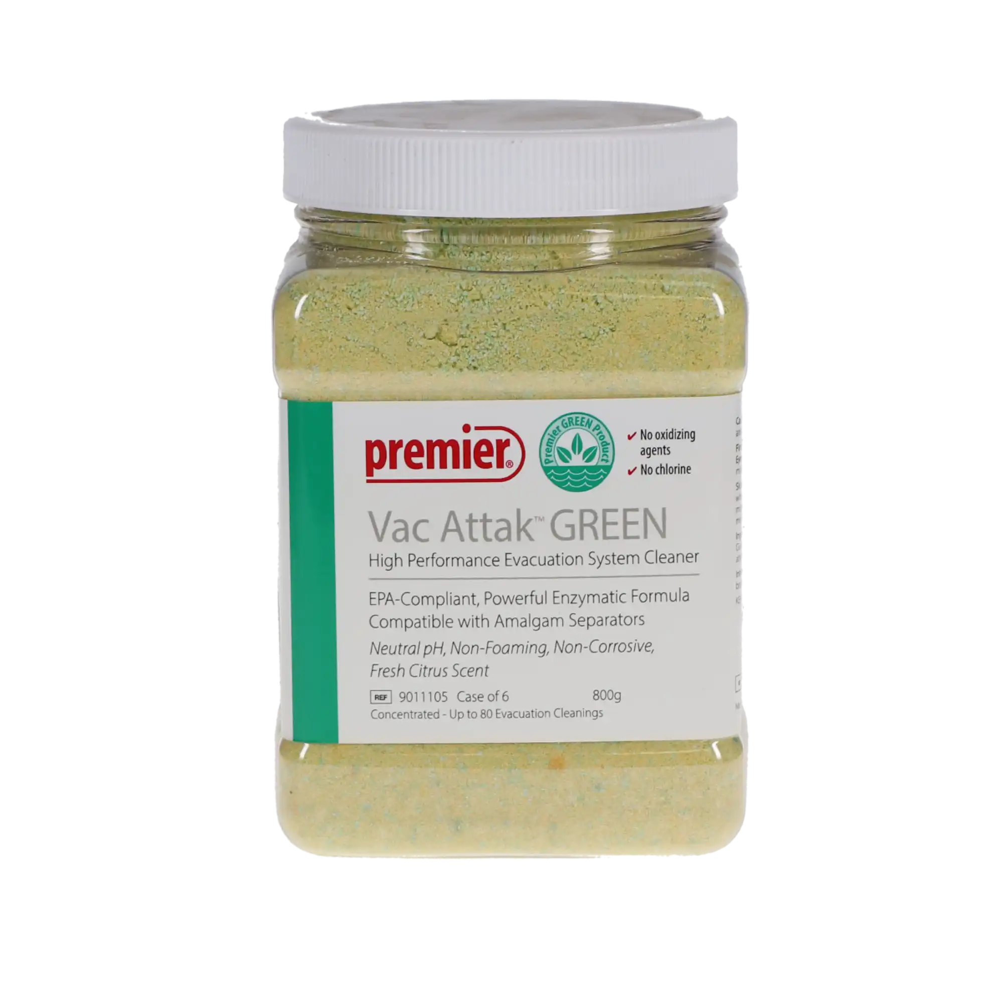 Vac Attak™ GREEN High-Performance Evacuation System Cleaner, Powder, 800 g Jar, Citrus, 9011105 thumbnail 8