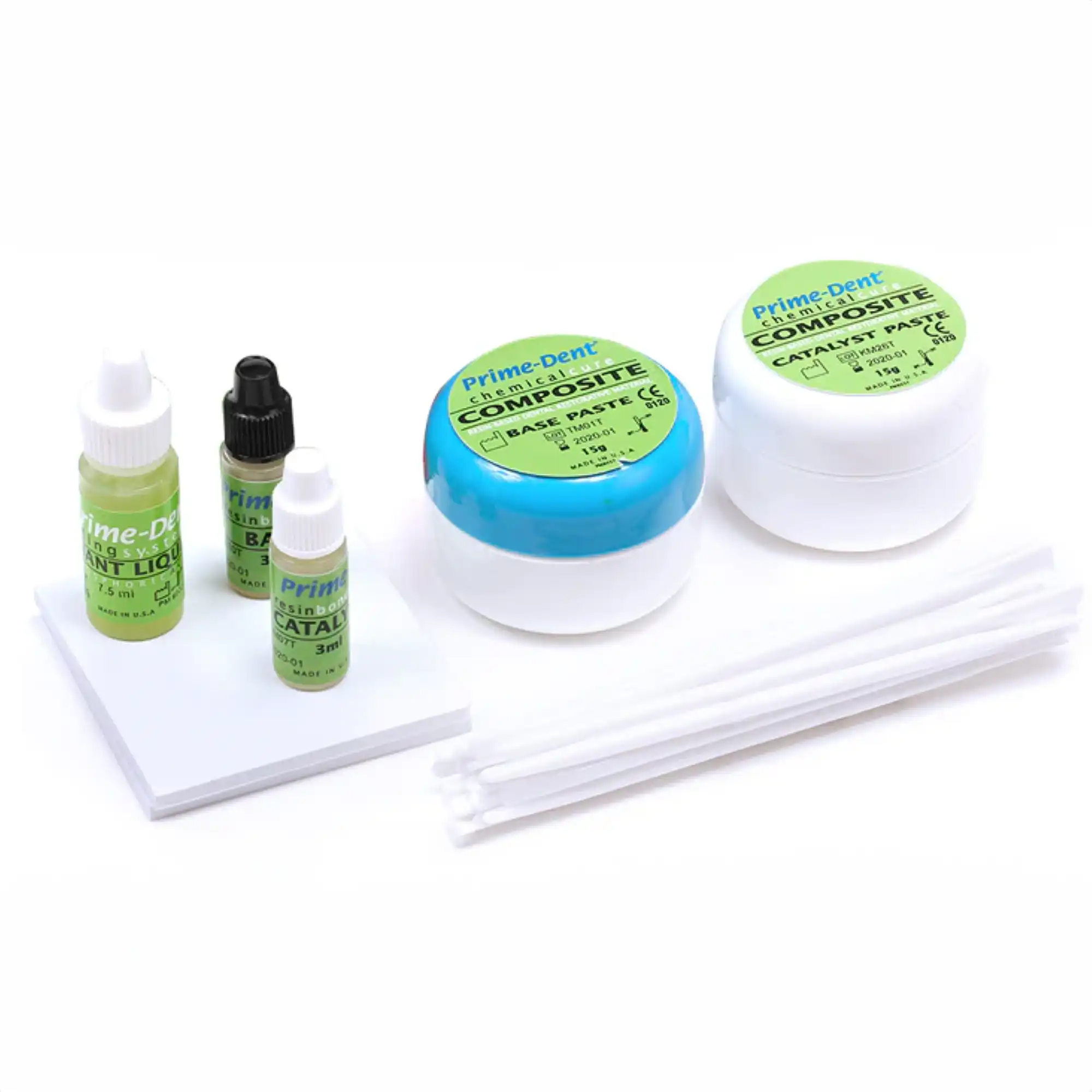 Prime-Dent Chemical Cure Hybrid Composite Kit with Bonding, Universal Shade, 15g Base + 15g Catalyst, 1 Kit, 002-012 - Chemical Cure Hybrid Composite, 15/15 g Kit with Bonding, Universal Viscosity, Universal Shade, 1/Pk, 002-012 - Image 1