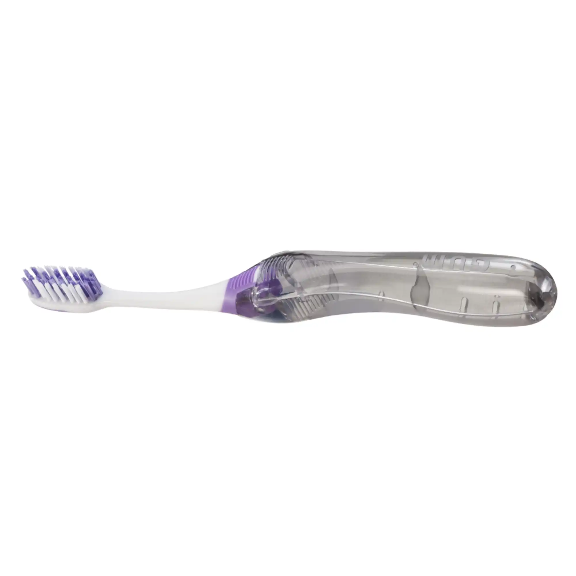 GUM Ortho Travel V-Trim Toothbrush, Soft, Compact, Purple, 12/Box, 125PQA thumbnail 2