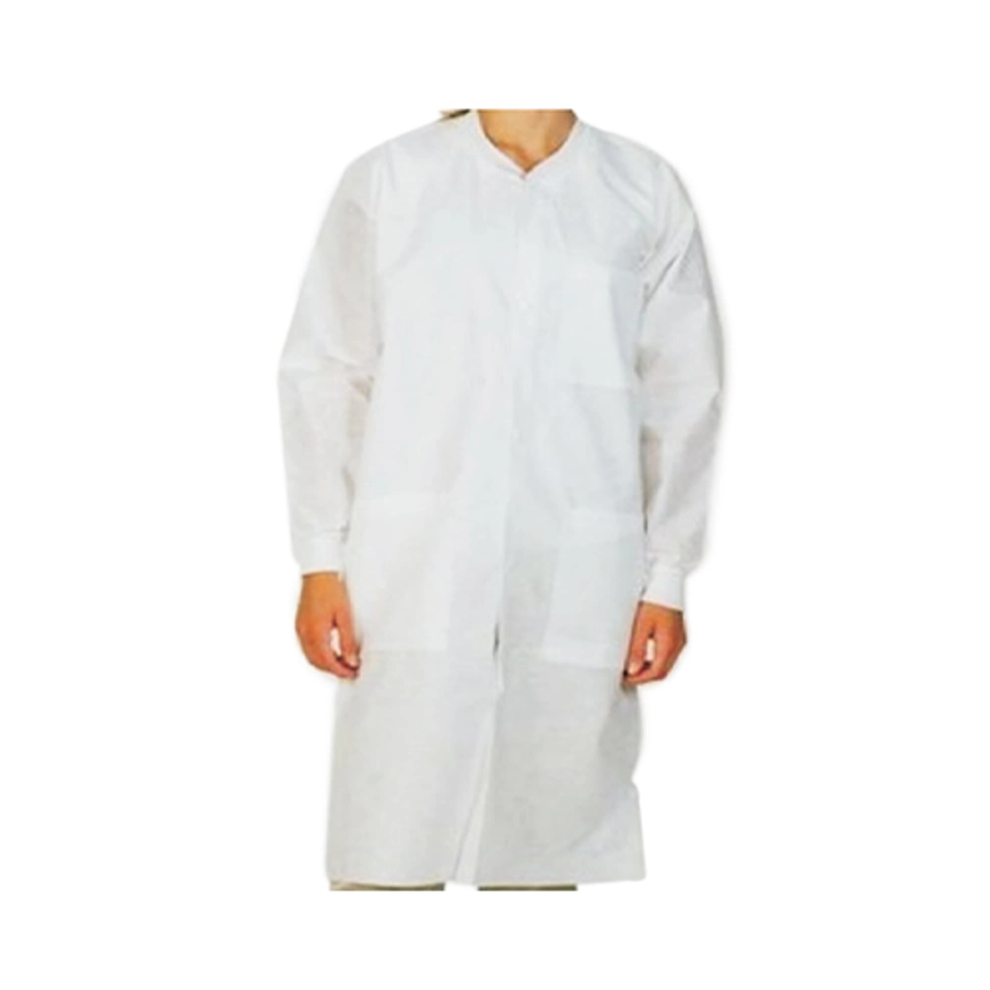 ValuMax Extra-Safe Lab Coat, White, Knit Collar & Cuffs, Knee Length, Small, AAMI Level 3, 10/Pk, 3660WHS-K thumbnail 8