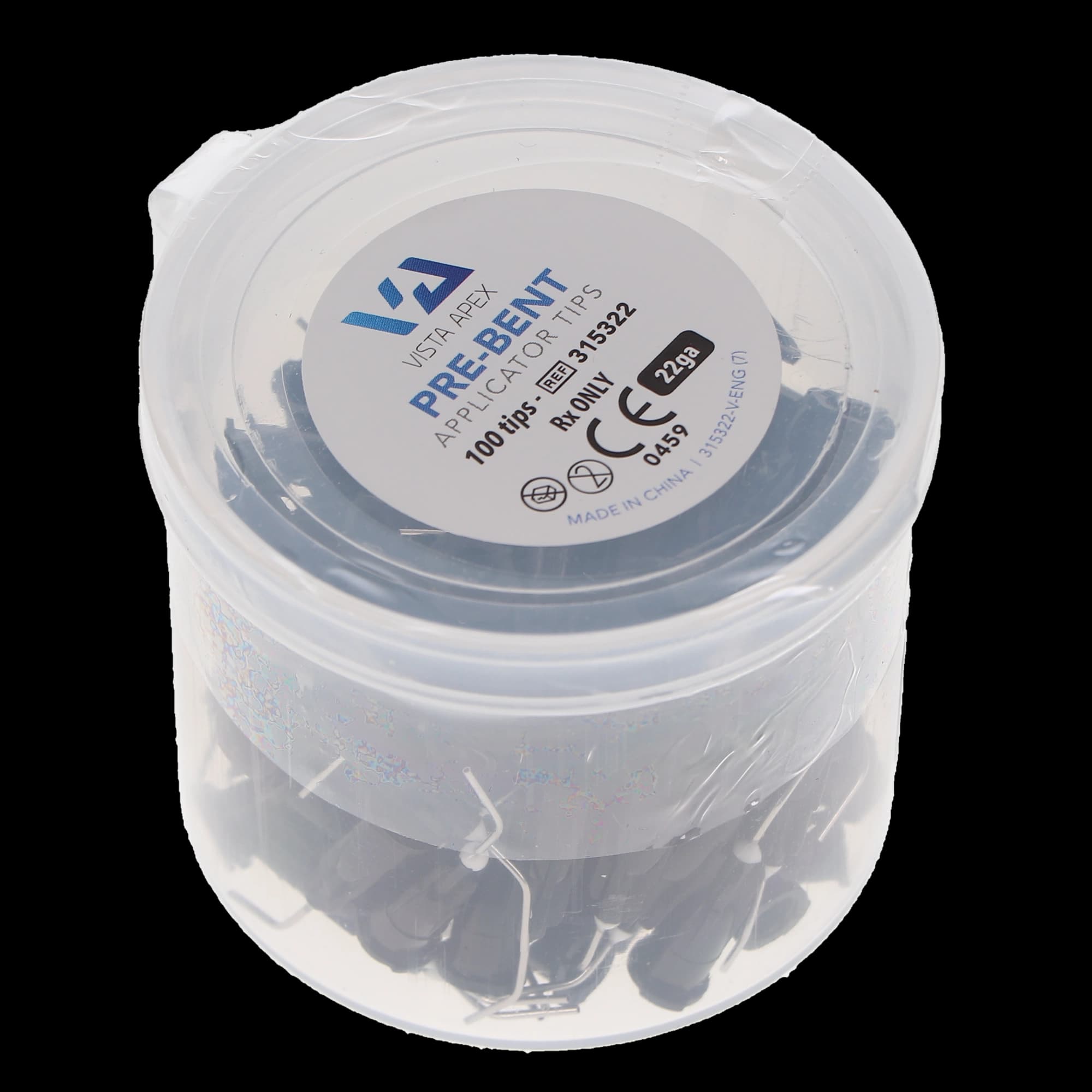 Vista Apex Pre-Bent Applicator Tips, 22 Gauge, Opaque Black, 100/Pk, 315322 thumbnail 9