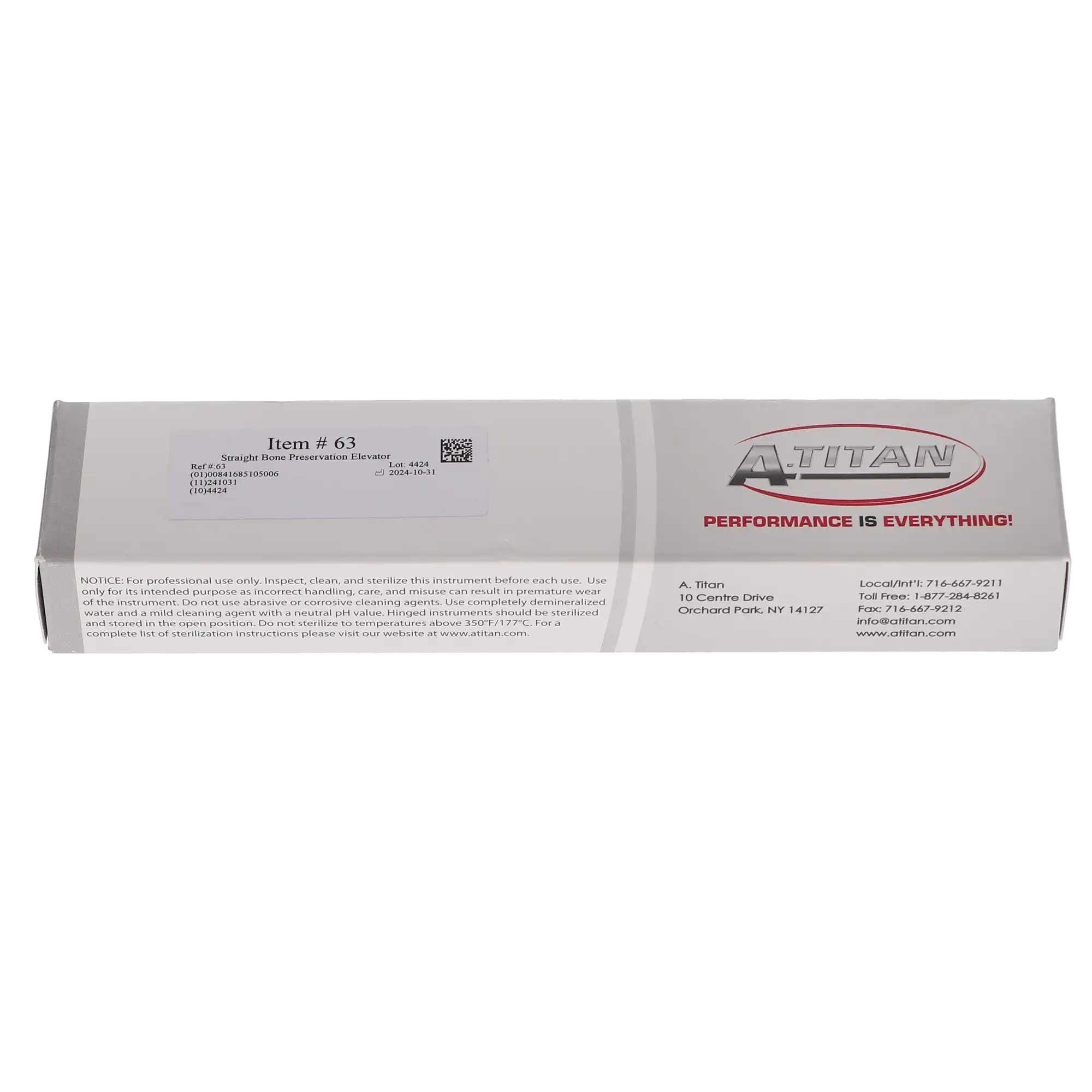 A. Titan Instruments #63 Spade Tip Bone Preservation Elevator, Straight, 4 mm Tip, Single End, 1/Pk thumbnail 6