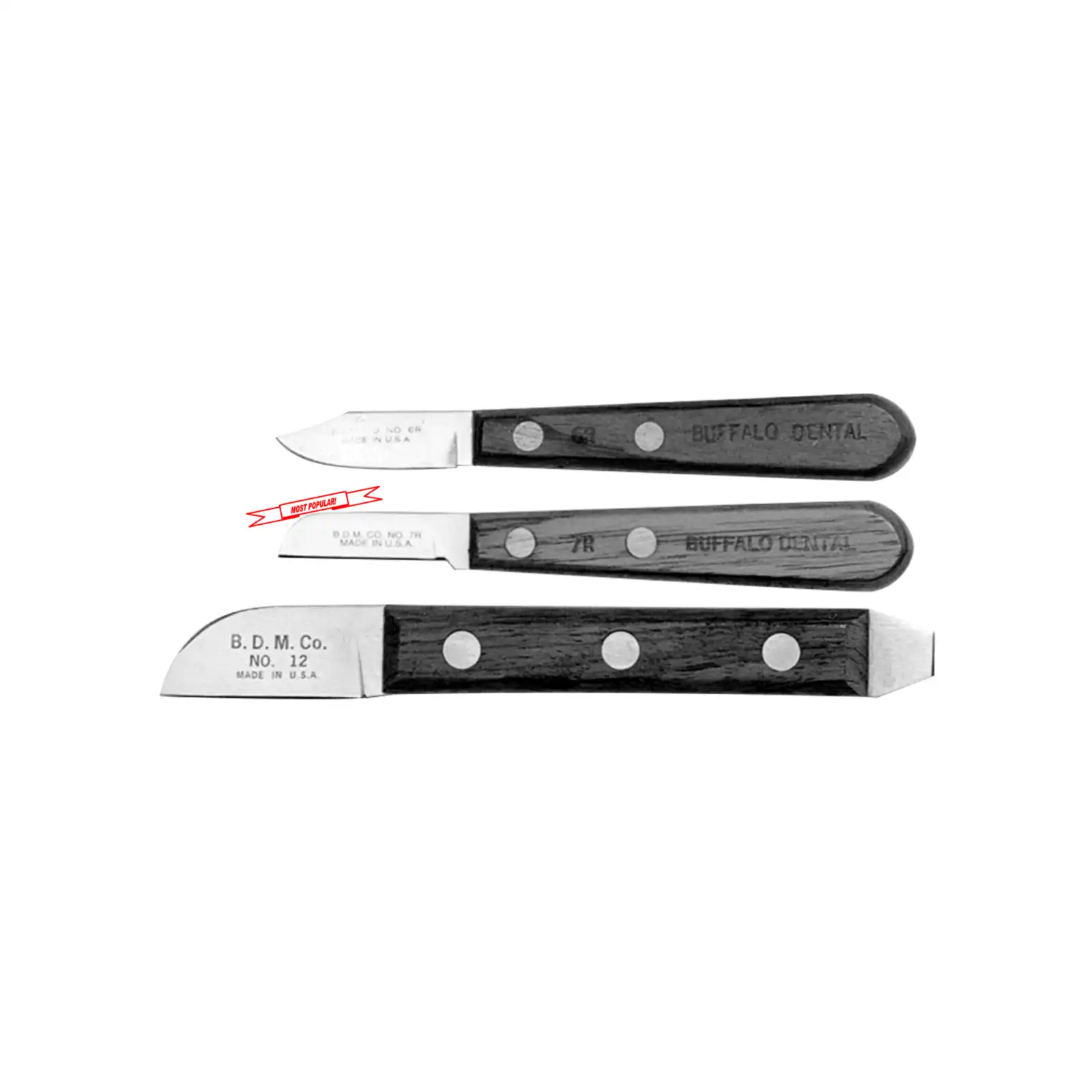 Buffalo Dental #7A Autoclavable Plaster Knife, 1-1/2" Carbon Steel Blade, White Plastic Handle, 1/Pk, 65600 thumbnail 2