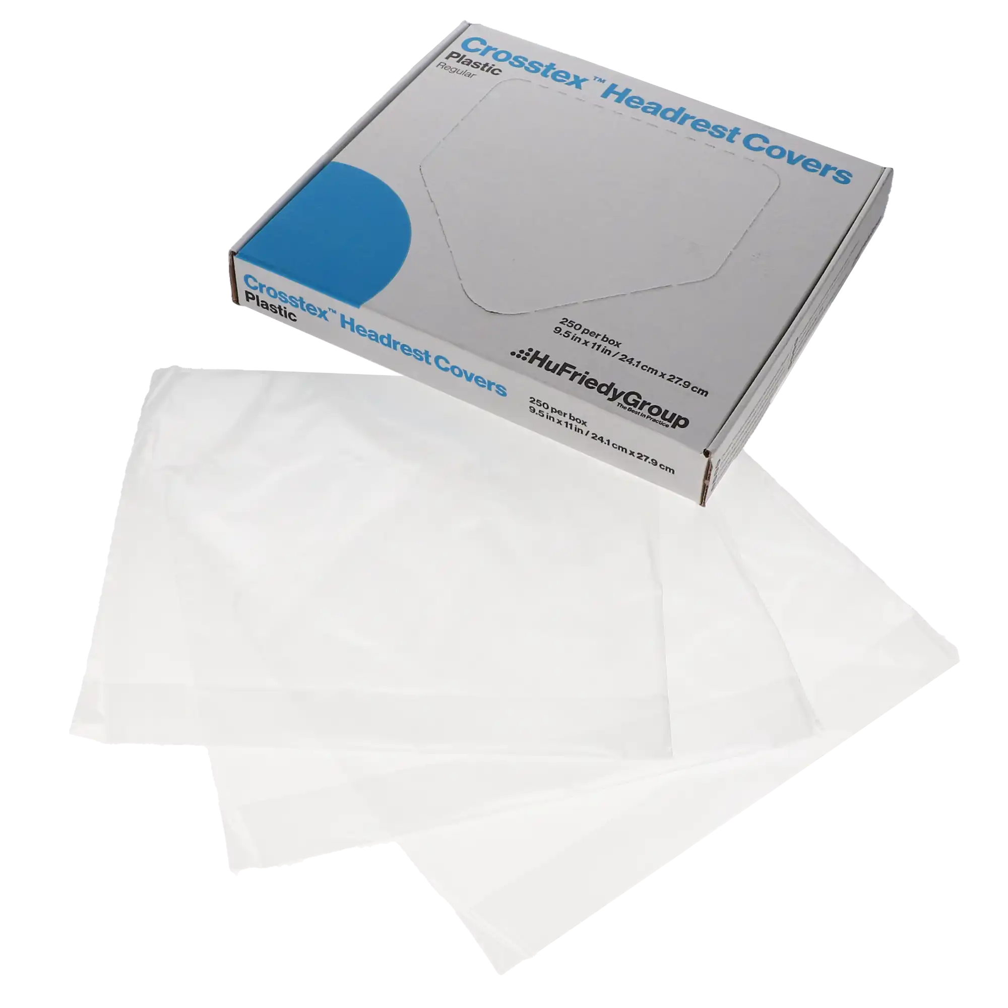 Crosstex Plastic Headrest Covers, Regular, 9.5" x 11", Clear, 1 mil Polyethylene, 250/Pk, L0CP thumbnail 5