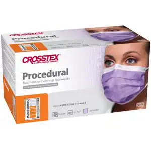 Secure Fit™ Procedure Face Mask, ASTM Level 2, Lavender, Ear Loop, One Size Fits Most, 50/Box, GCPLVSF thumbnail 10