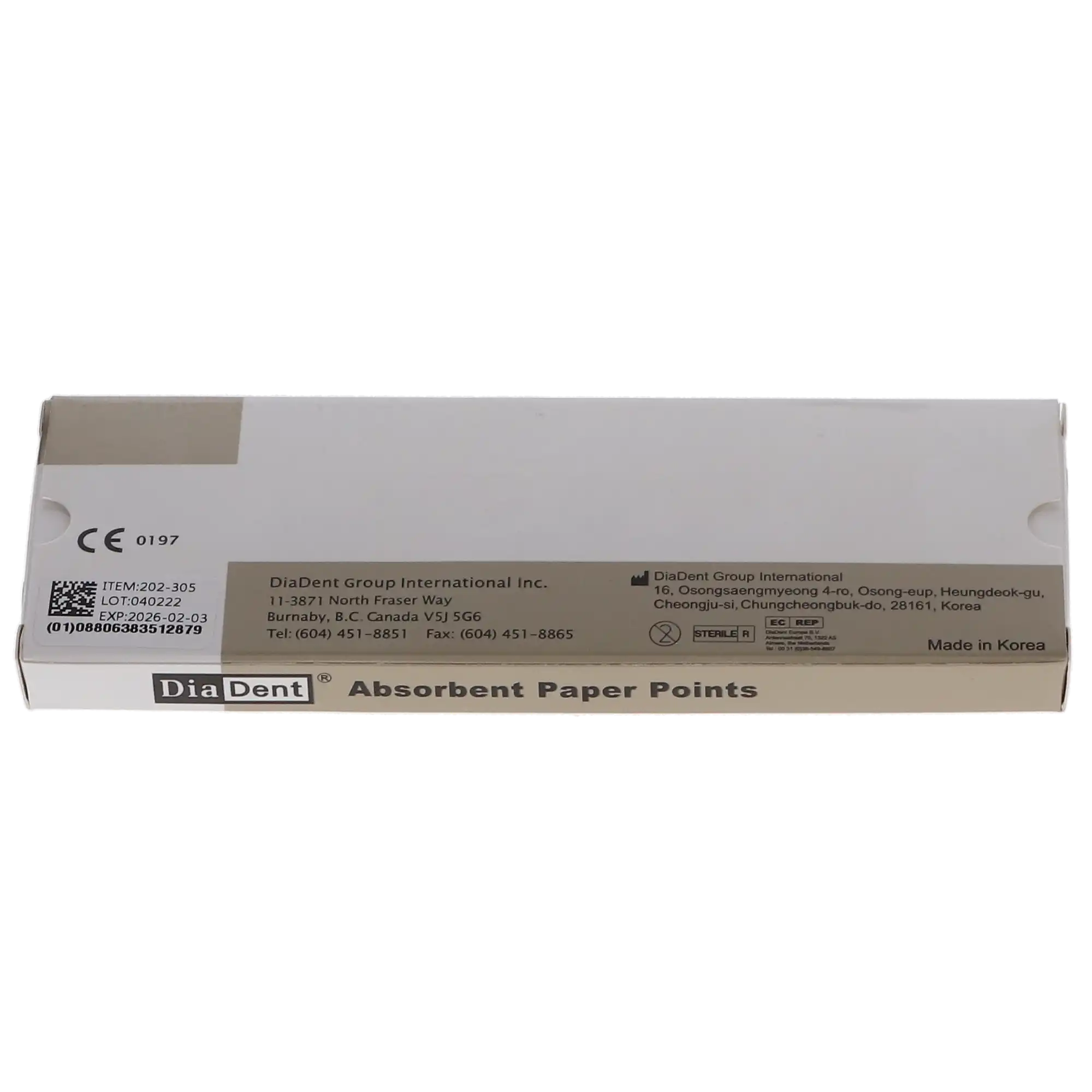 Diadent Absorbent Paper Points, Coarse, Non-Marked, Cell Pack, 200/Pk, Sizes 202-305 thumbnail 5