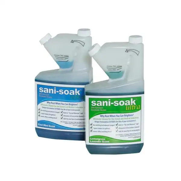 Sani-Soak® Ultra Anticorrosive Enzymatic Cleaner, Cool Mint, 1 Quart Bottle, 5201 - Sani-Soak® Ultra Anticorrosive Enzymatic Cleaner - 1 Quart Bottle, Cool Mint - Image 1