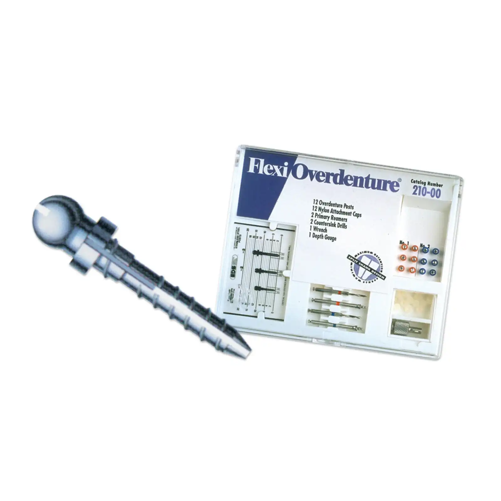 Flexi-Overdenture 4 Post Stainless Steel Introductory Kit, Sizes 1 & 2, Red/Blue, 211-00 thumbnail 2