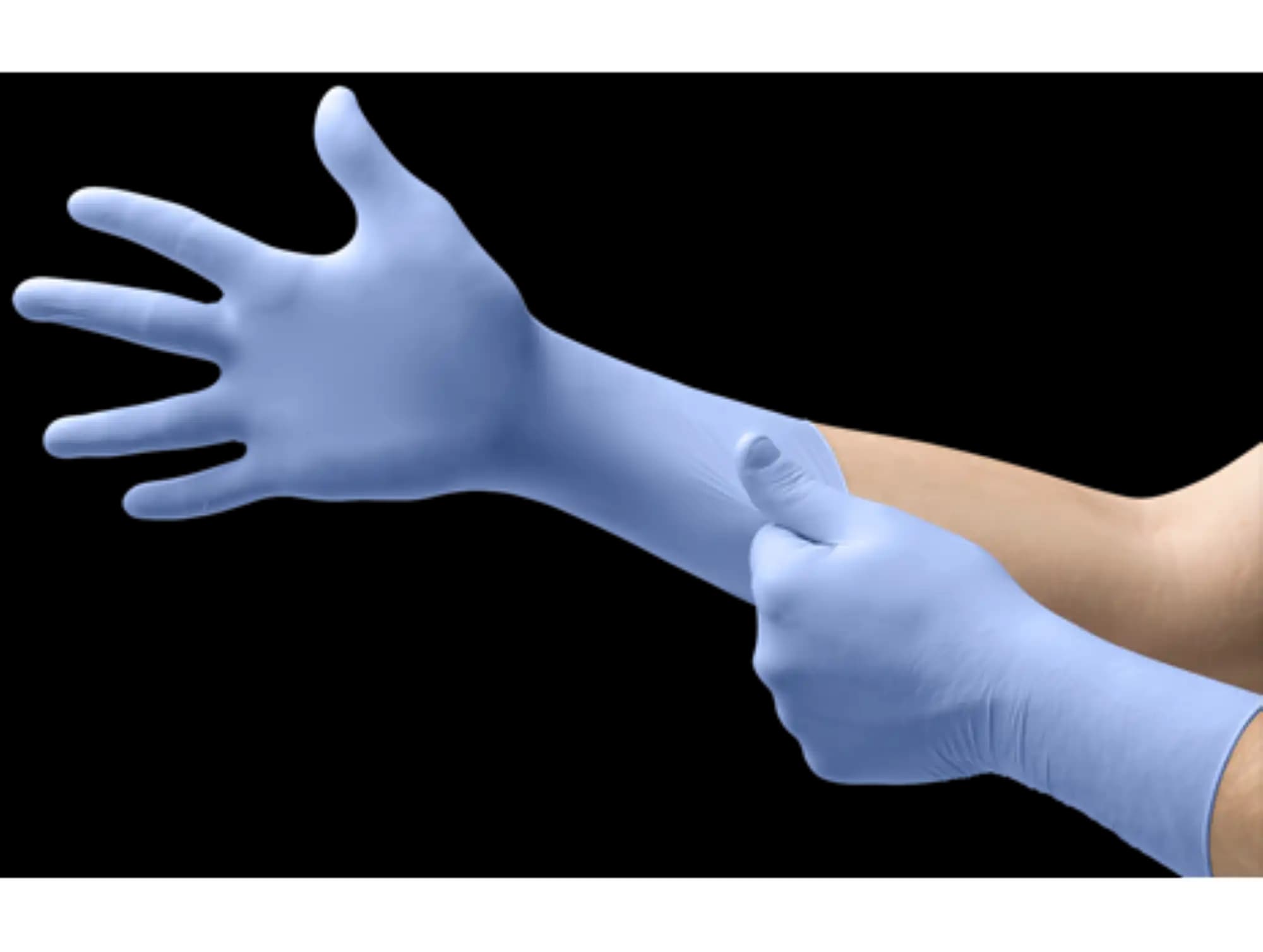 FreeForm® EC Nitrile Exam Gloves, Powder Free, Latex Free, Extended Cuff, Medium, Blue, 50/Box, FFE-775-M thumbnail 2
