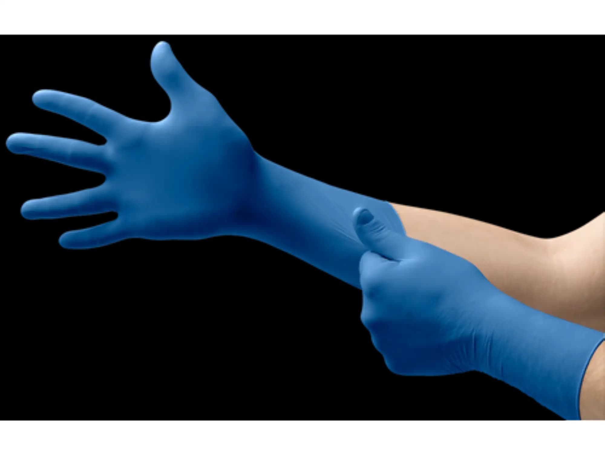 UltraSense® EC Nitrile Exam Gloves, Powder Free, Latex Free, Non-Sterile, Textured, Beaded Cuff, Extended Cuff, Small, Blue, 100/Box, USE-880 thumbnail 7