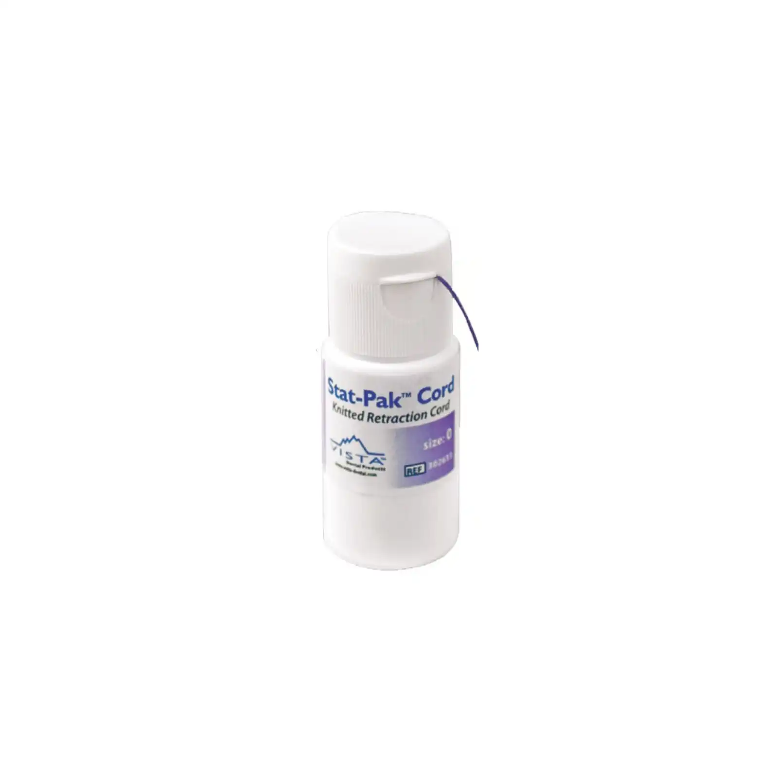 Stat-Pak Knitted Retraction Cord, Size #0, Lavender, 100 in/Bottle, 302613 thumbnail 2