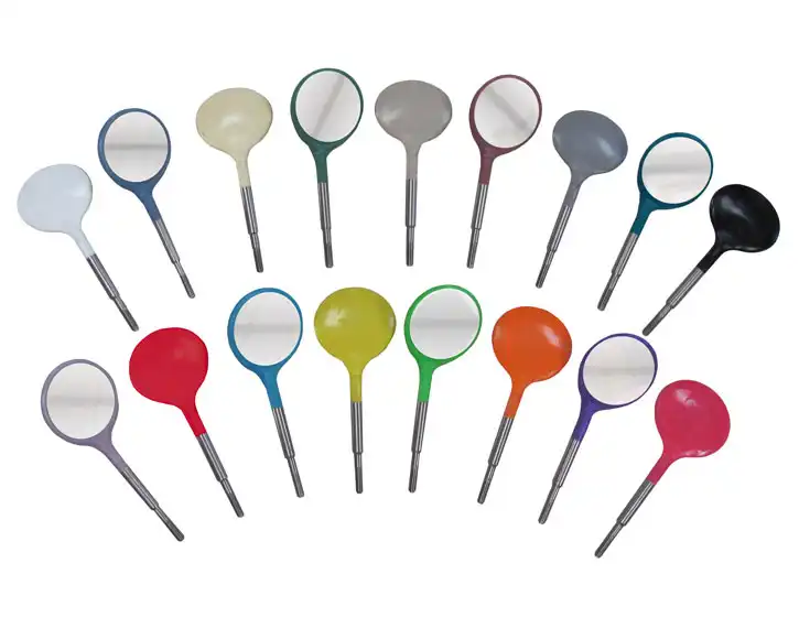 #4 Crystal HD Blue Resin Mouth Mirror Screw-On Heads, Cone Socket, 12/Pk, 50Z371B thumbnail 2