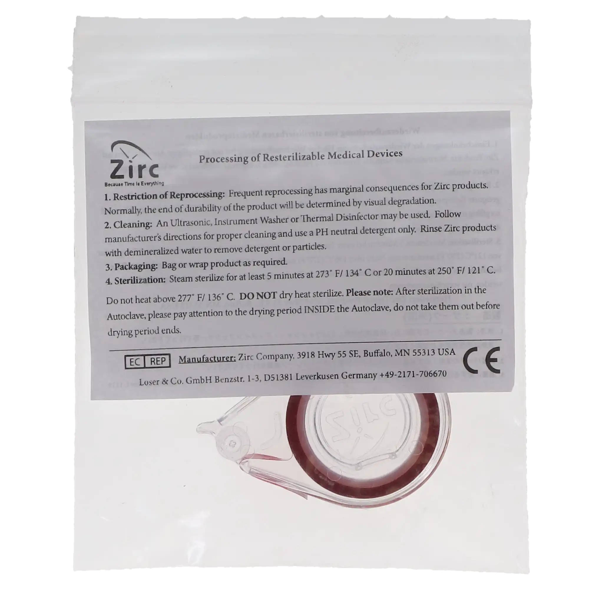 Zirc E-Z ID Tape Roll, Red, 10 ft x 1/4 in, Autoclavable, 70Z300M thumbnail 5